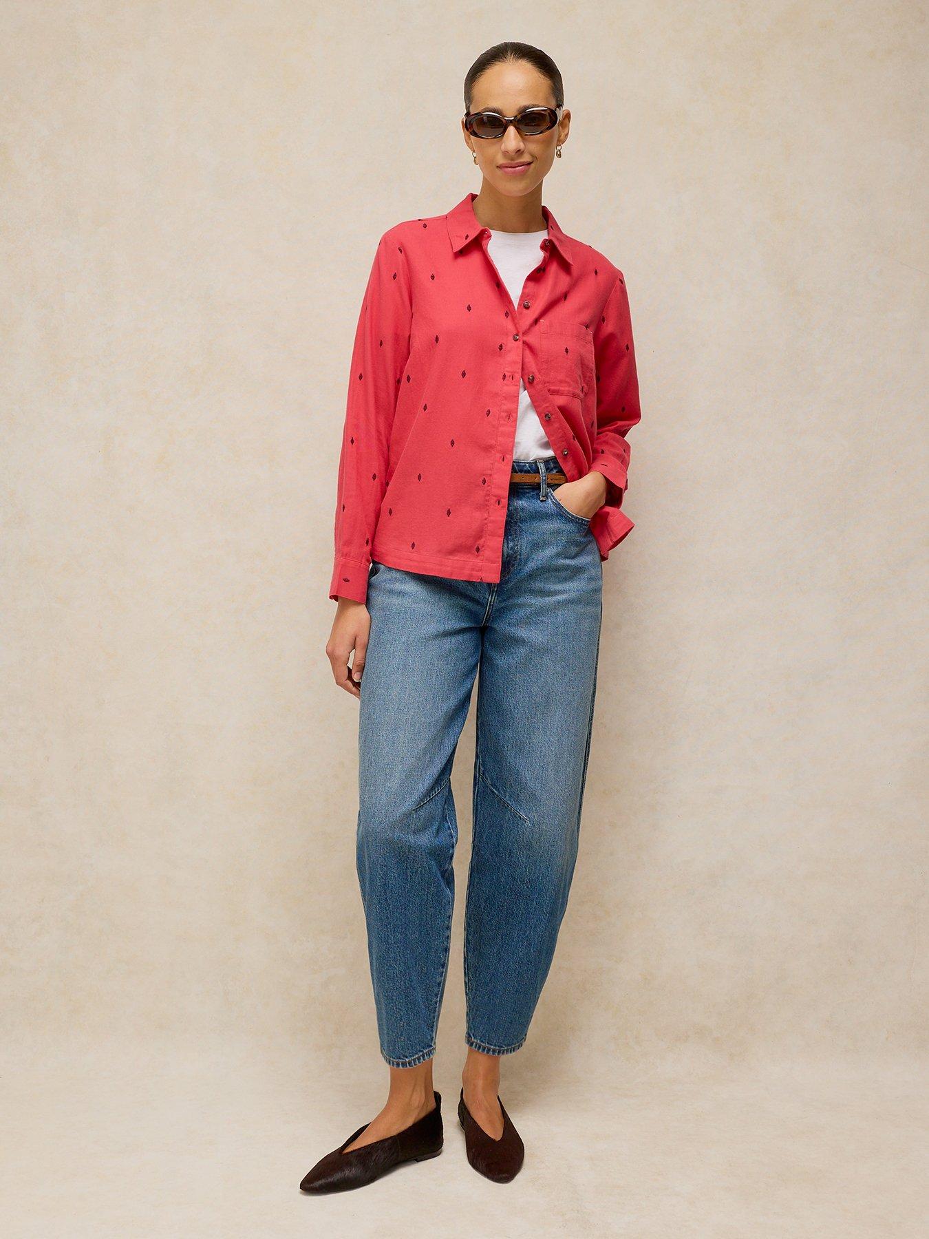 Image 3 of 6 of White Stuff Libby Cotton Shirt - Pink