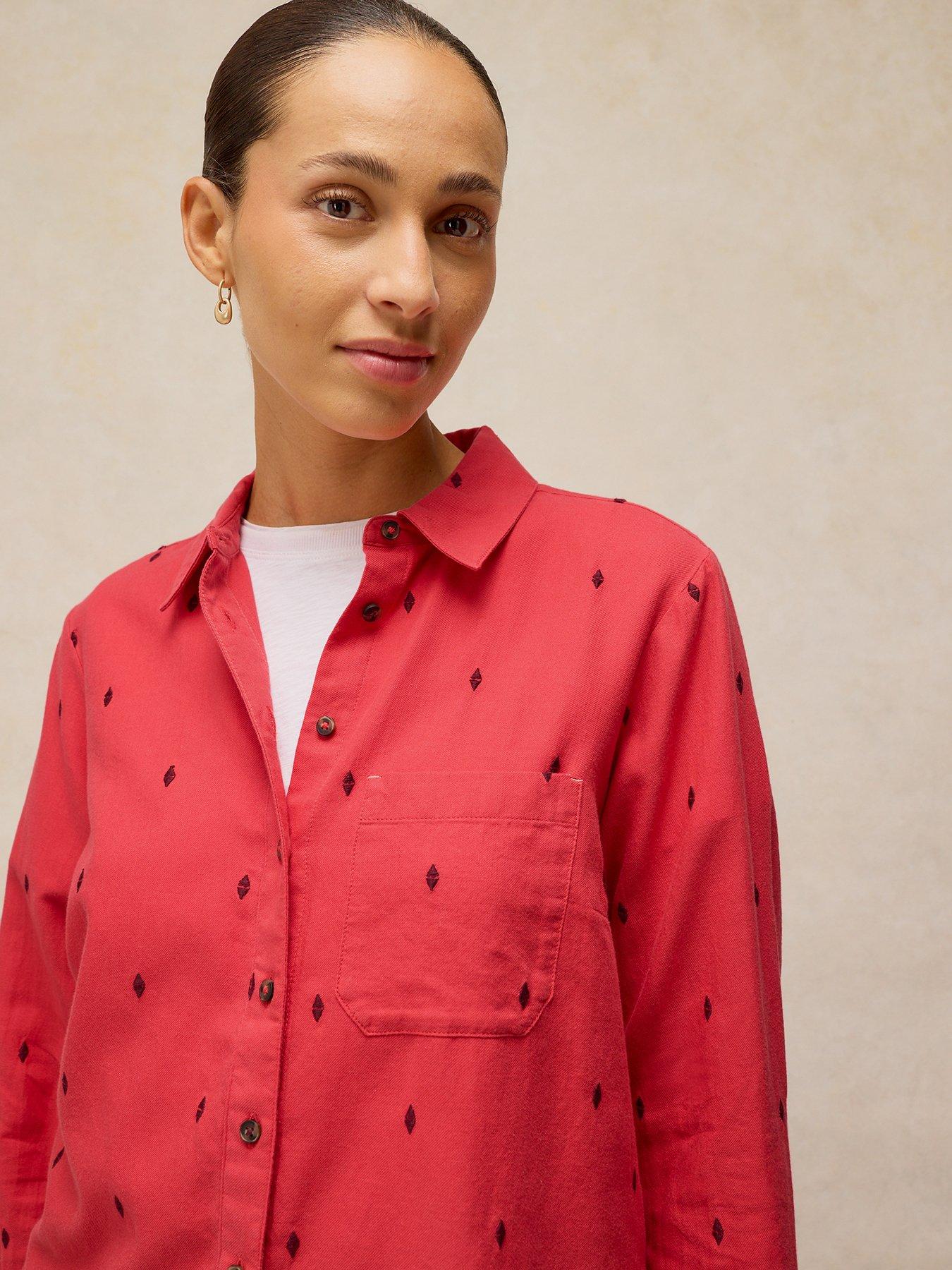 Image 4 of 6 of White Stuff Libby Cotton Shirt - Pink
