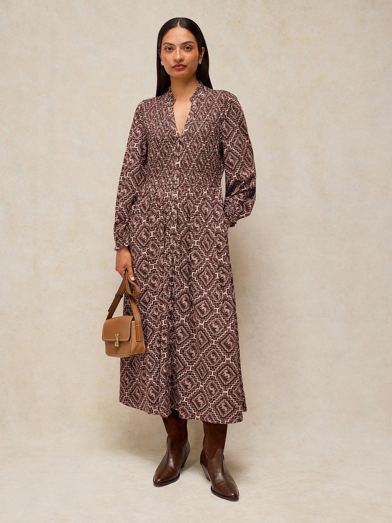 Image 1 of 5 of White Stuff Ada Shirred Dress