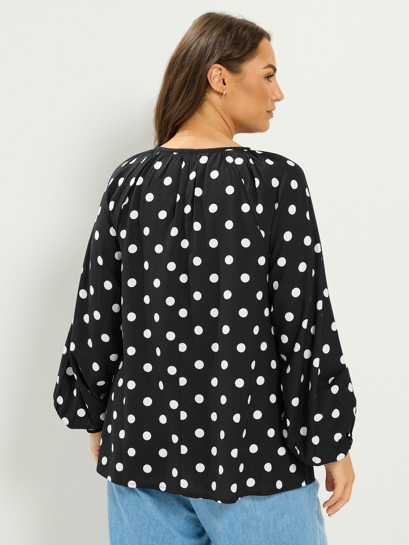 Image 2 of 4 of Yours Polka Dot Blouse - Black