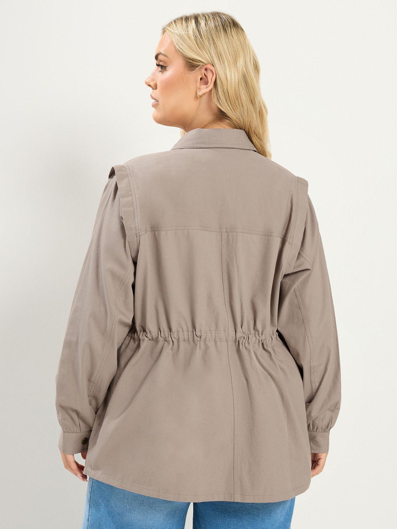 Image 2 of 4 of Yours Curve Carpenter Jacket - Natural Brown