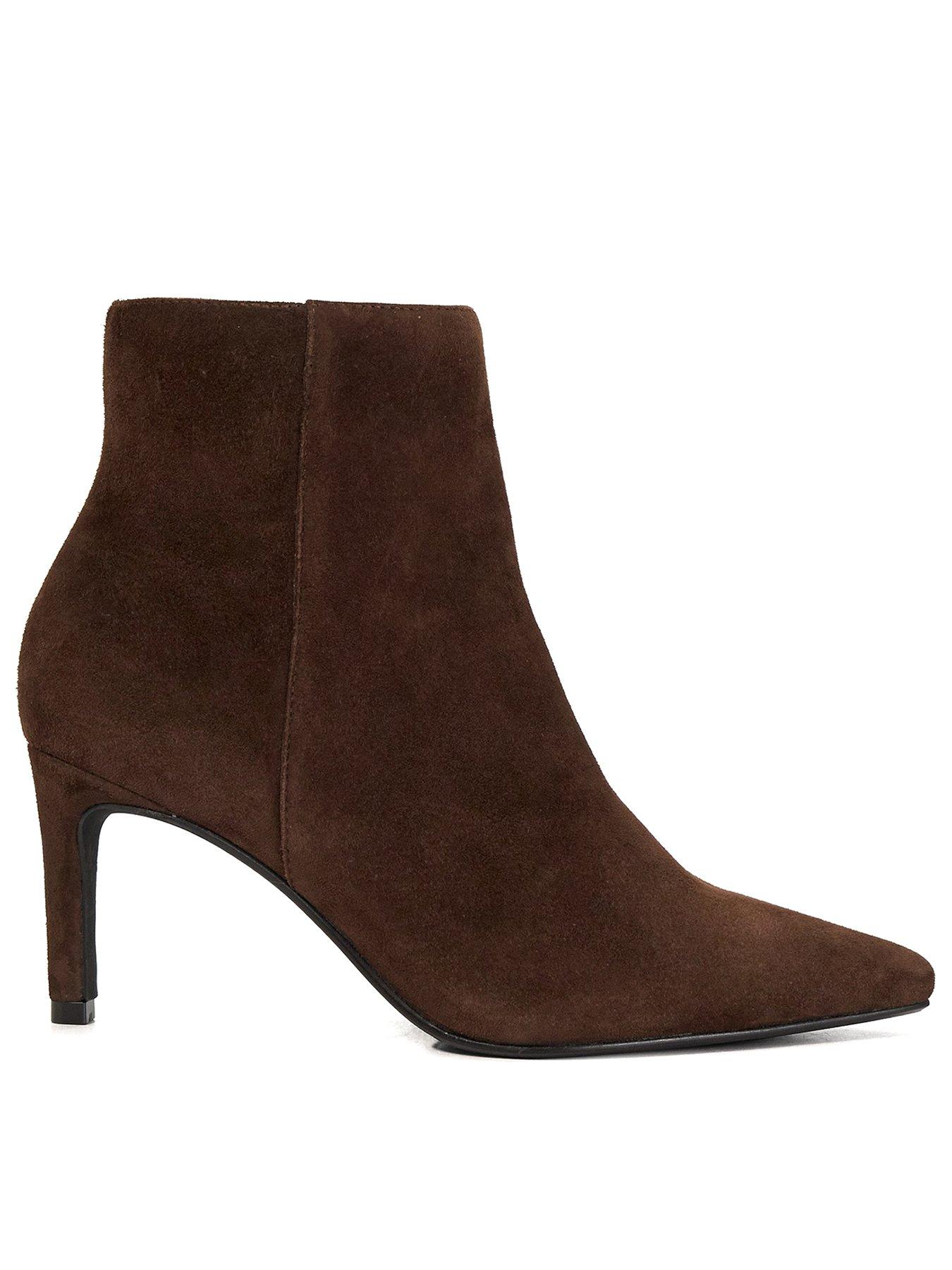 Image 1 of 6 of Dune London Obsessively High Heel Ankle Boots - Brown