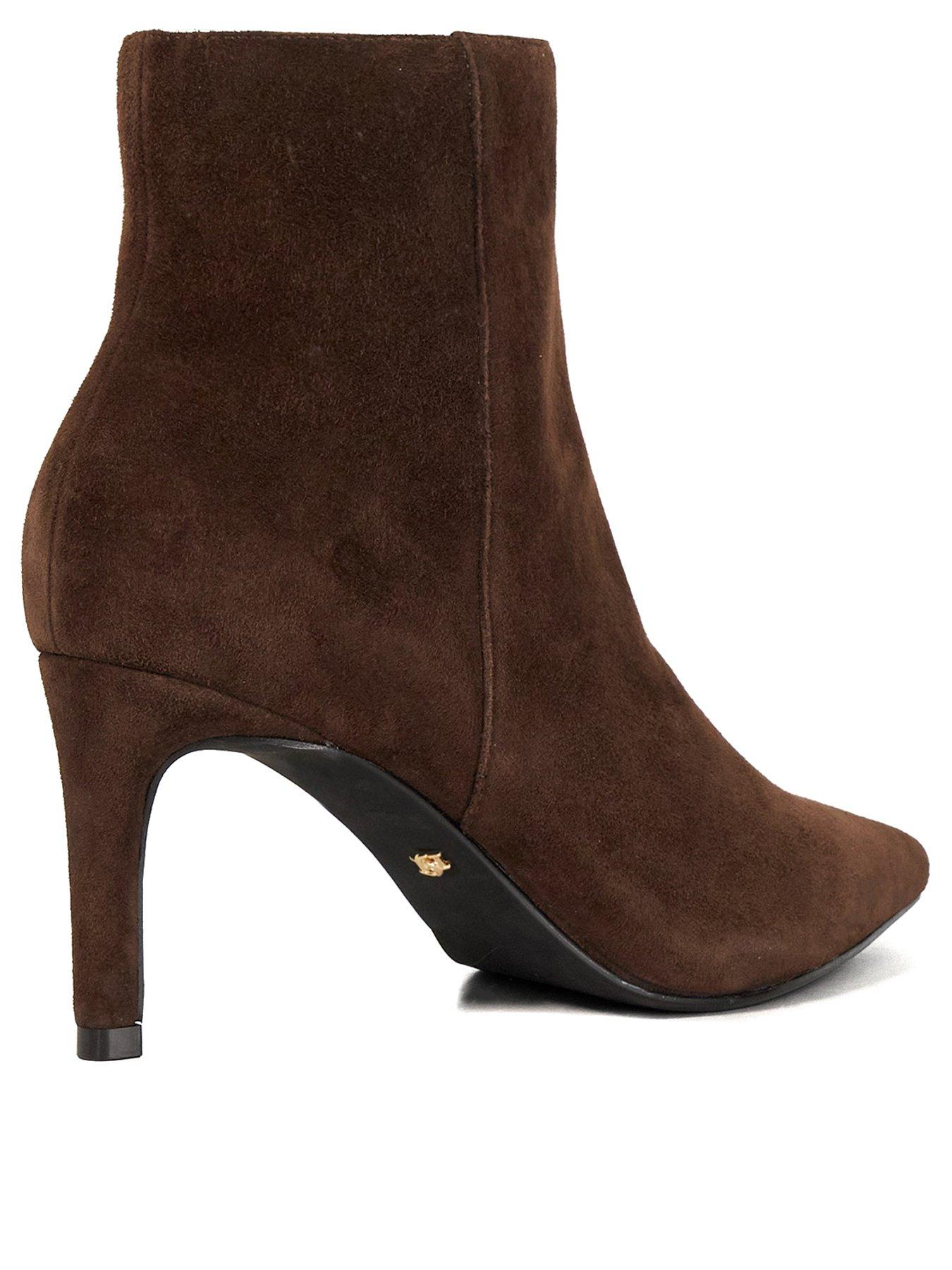 Image 3 of 6 of Dune London Obsessively High Heel Ankle Boots - Brown