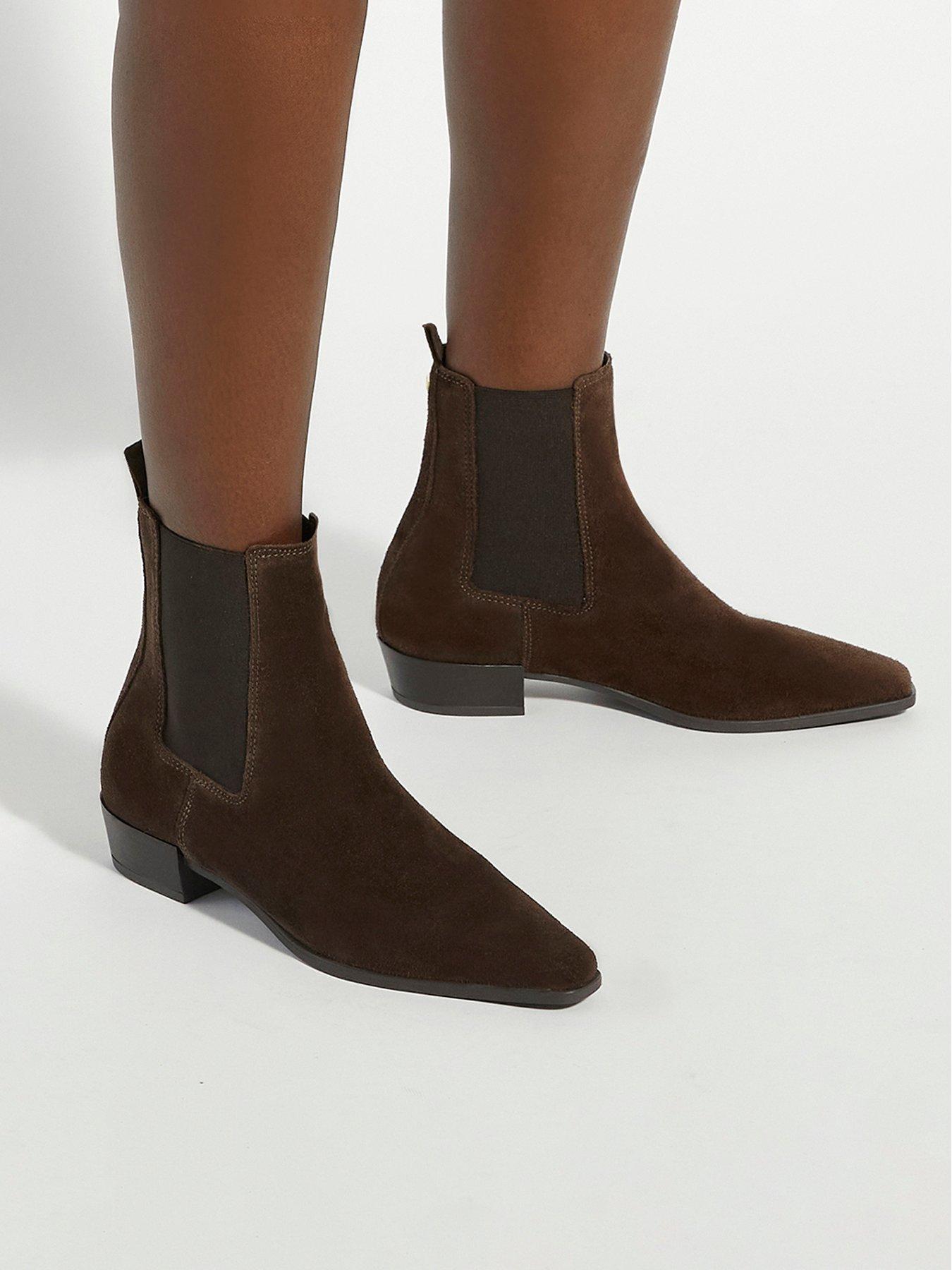 Dune London Parkas Chisel Toe Low Heel Chelsea Boots