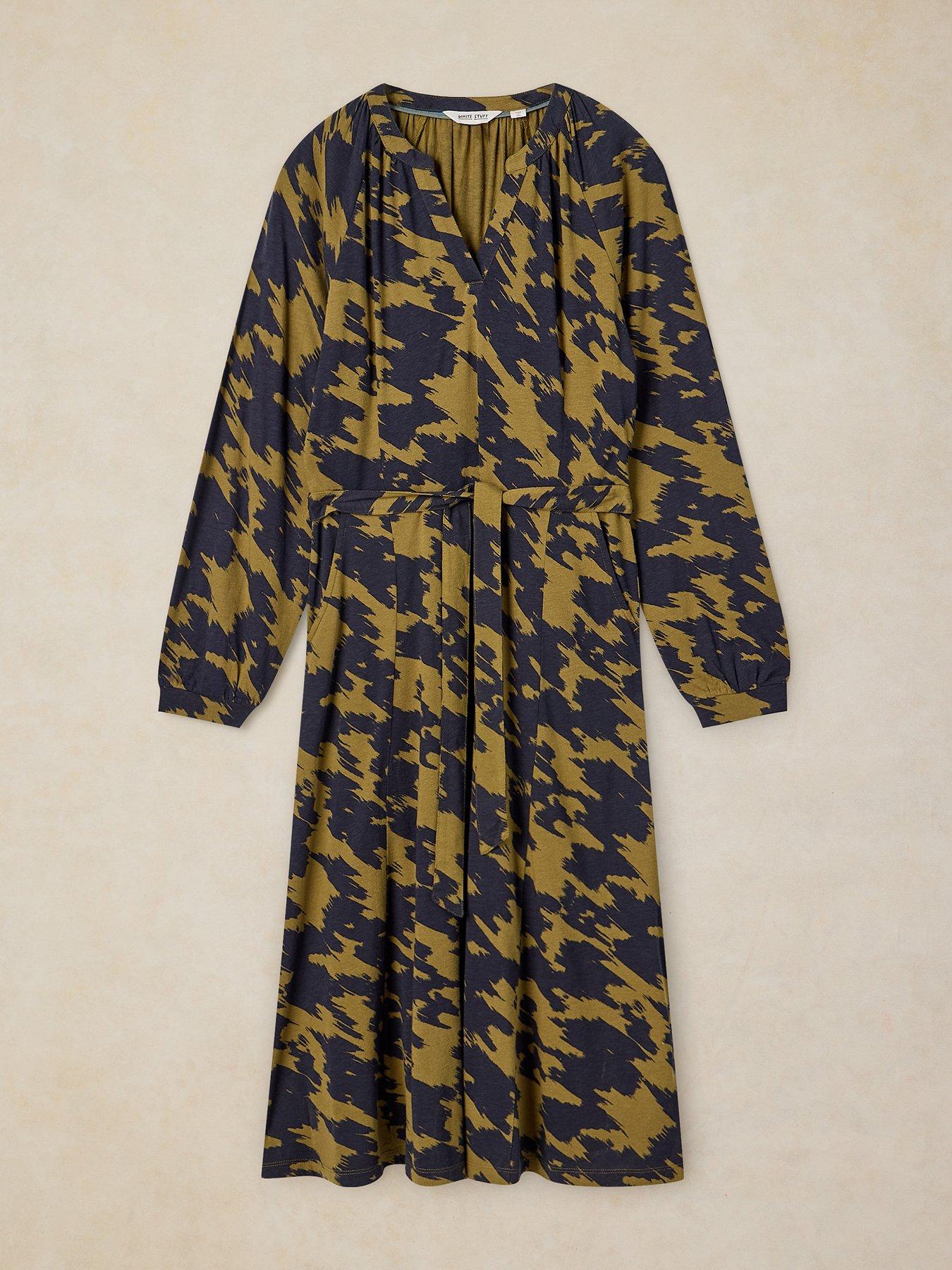 Image 5 of 5 of White Stuff Amara Printed Jersey Midi Dress - Green