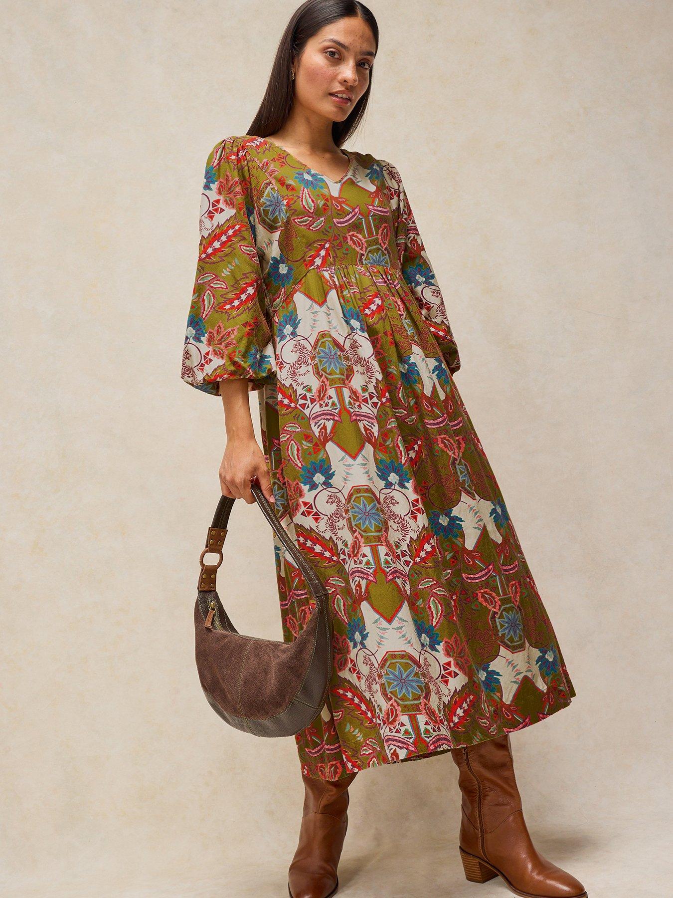 White Stuff Matilda Printed Midaxi Dress - Green