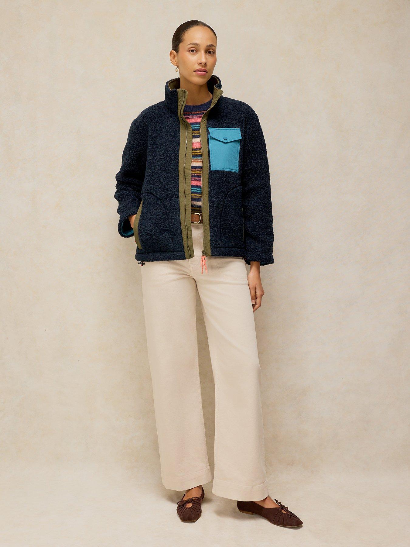 Image 3 of 6 of White Stuff Borg Zip Through Jacket - Blue