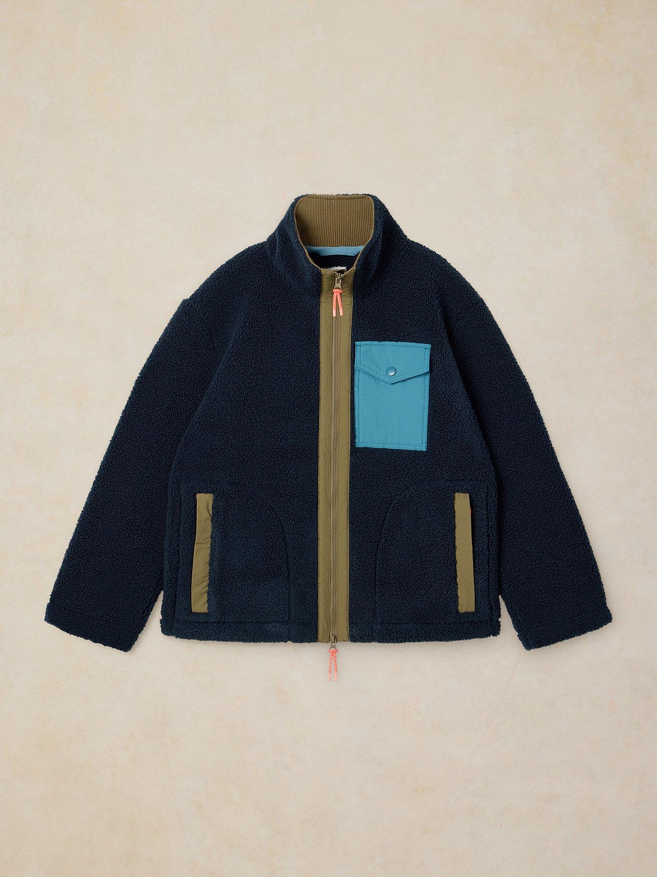 Image 5 of 6 of White Stuff Borg Zip Through Jacket - Blue