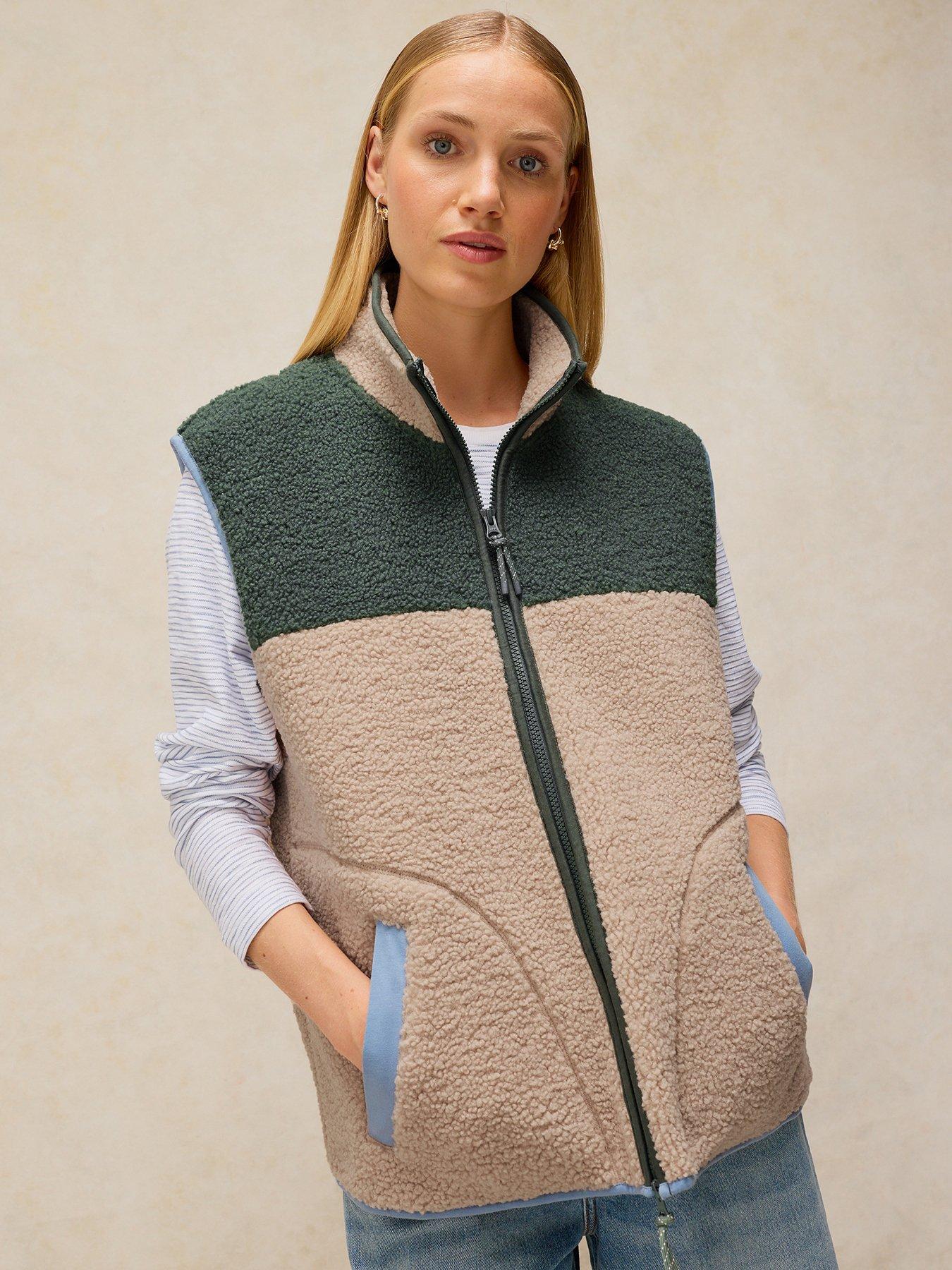 White Stuff Borg Zip Through Fleece Gilet - Cream