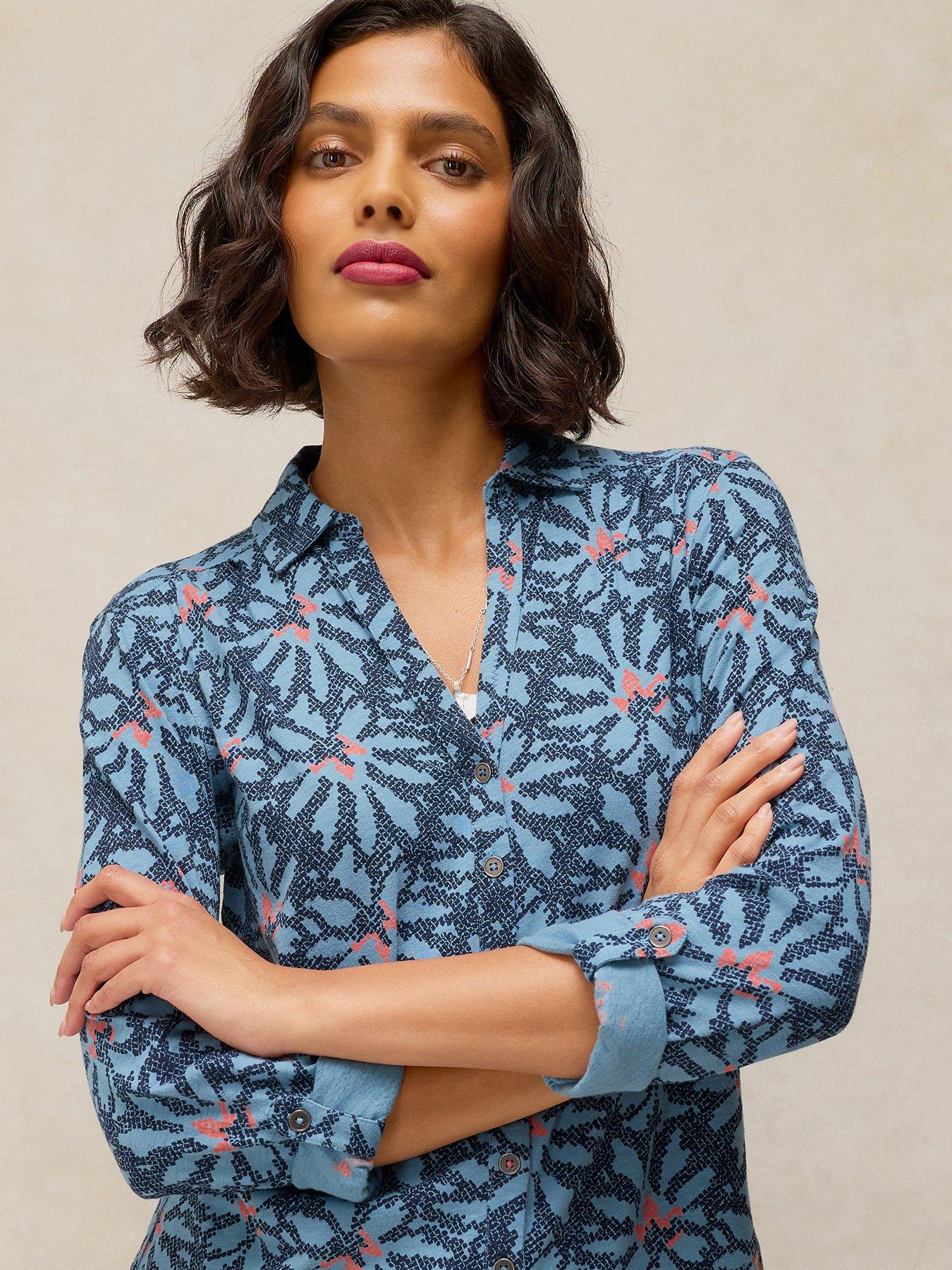 Image 4 of 6 of White Stuff Annie Jersey Shirt - Blue