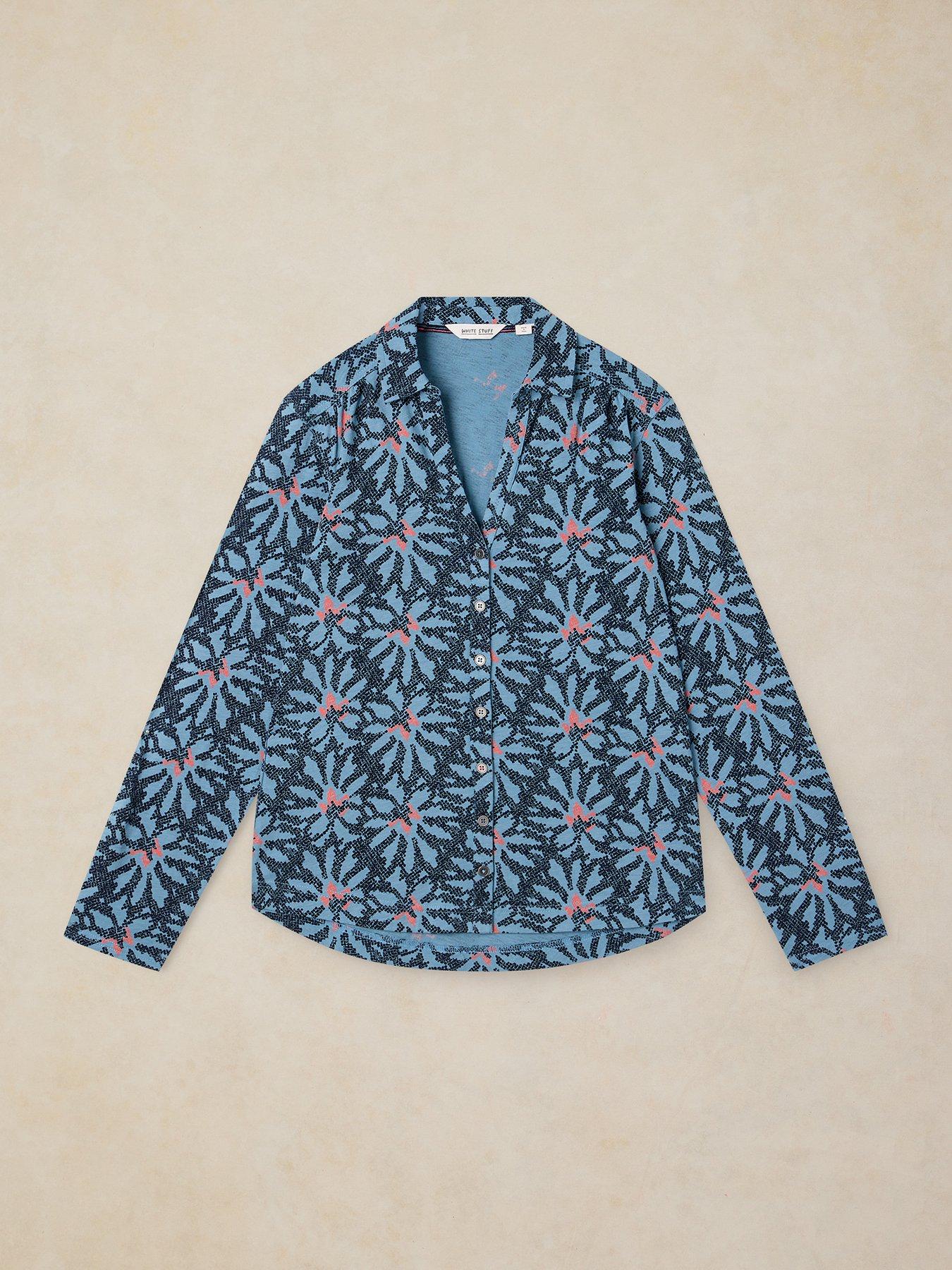 Image 5 of 6 of White Stuff Annie Jersey Shirt - Blue
