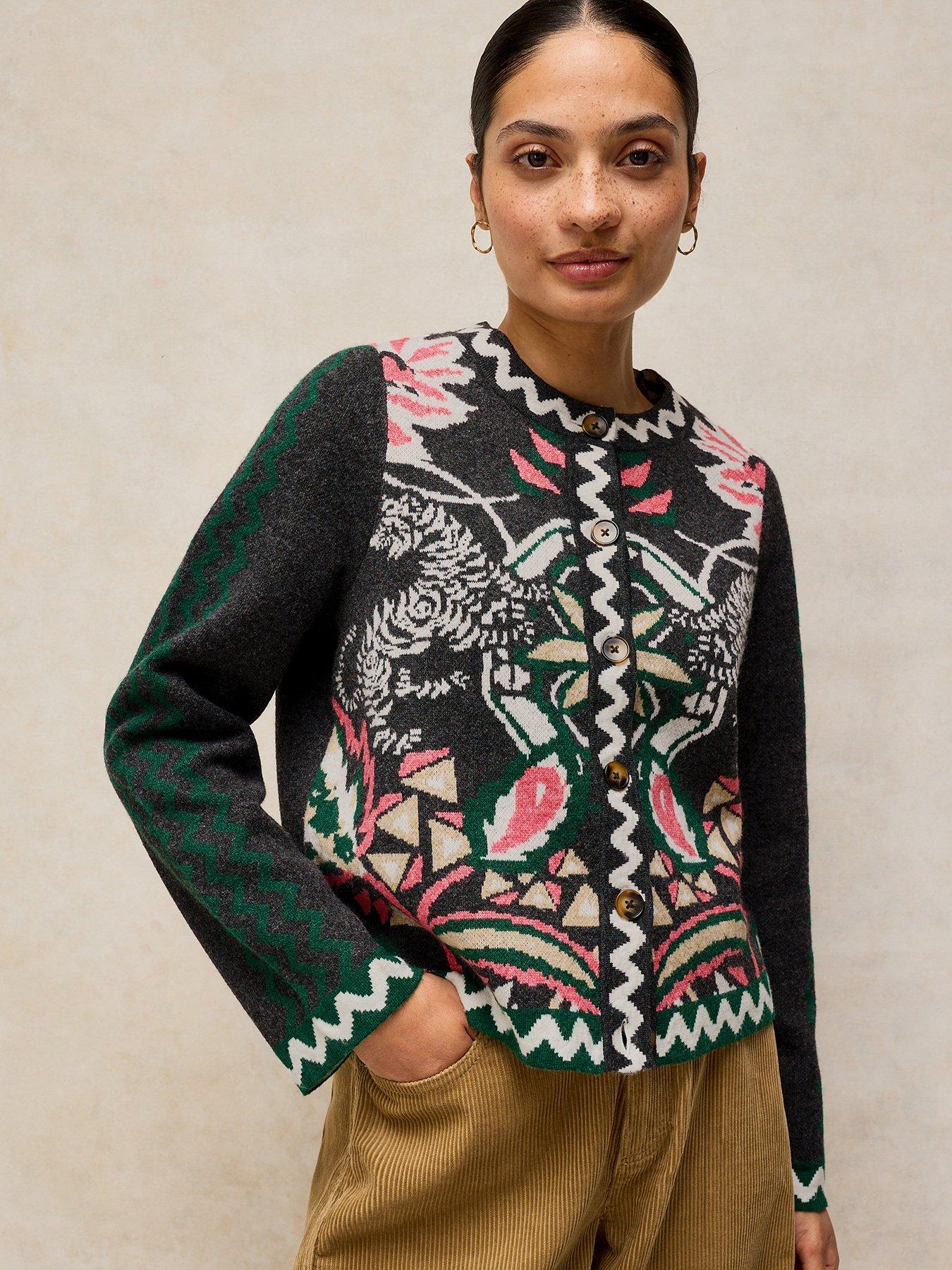 Image 1 of 5 of White Stuff Womens Nomad Knit Jacket - Grey