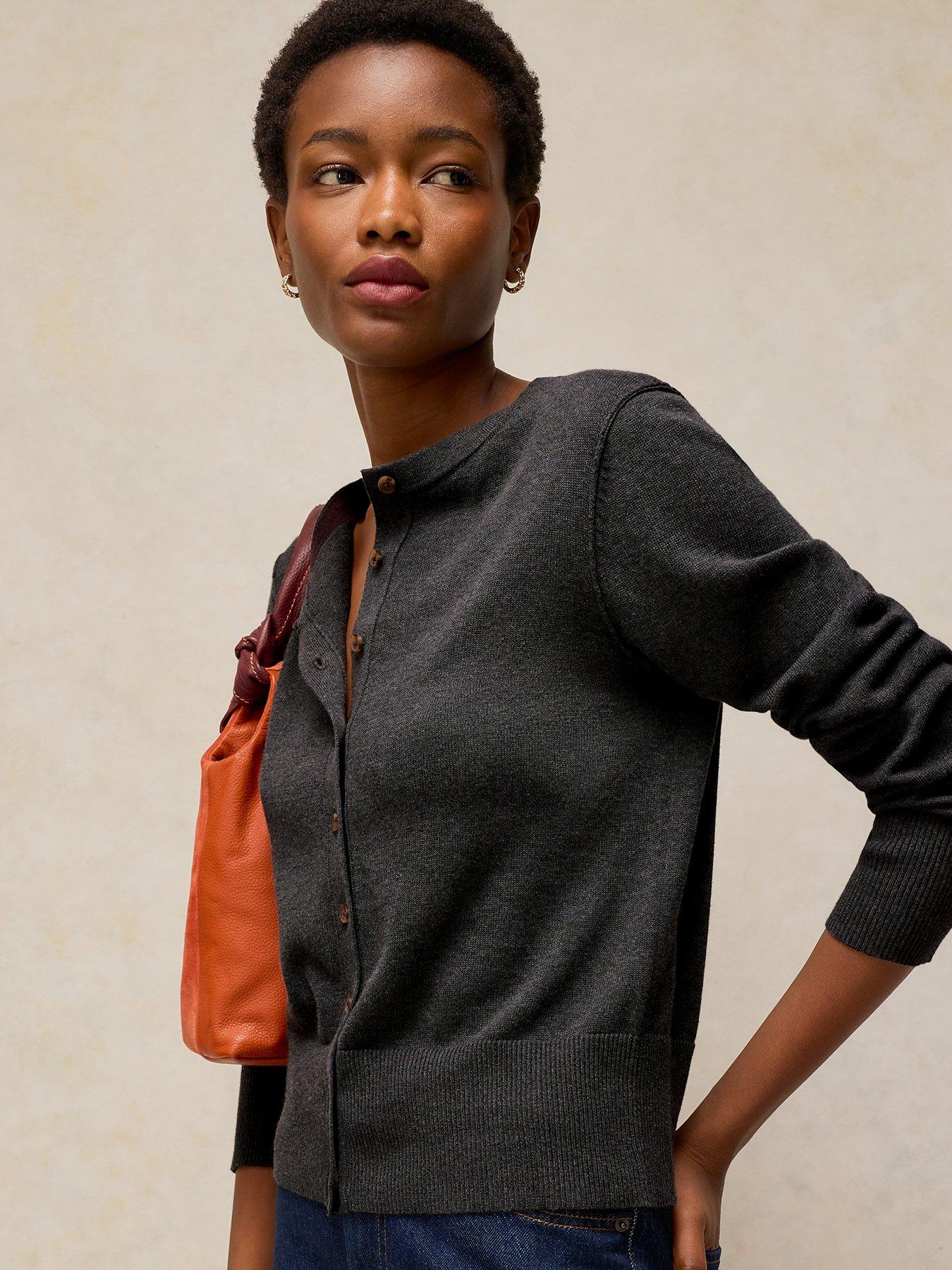 Image 4 of 5 of White Stuff Lois Crew Neck Cardigan - Grey