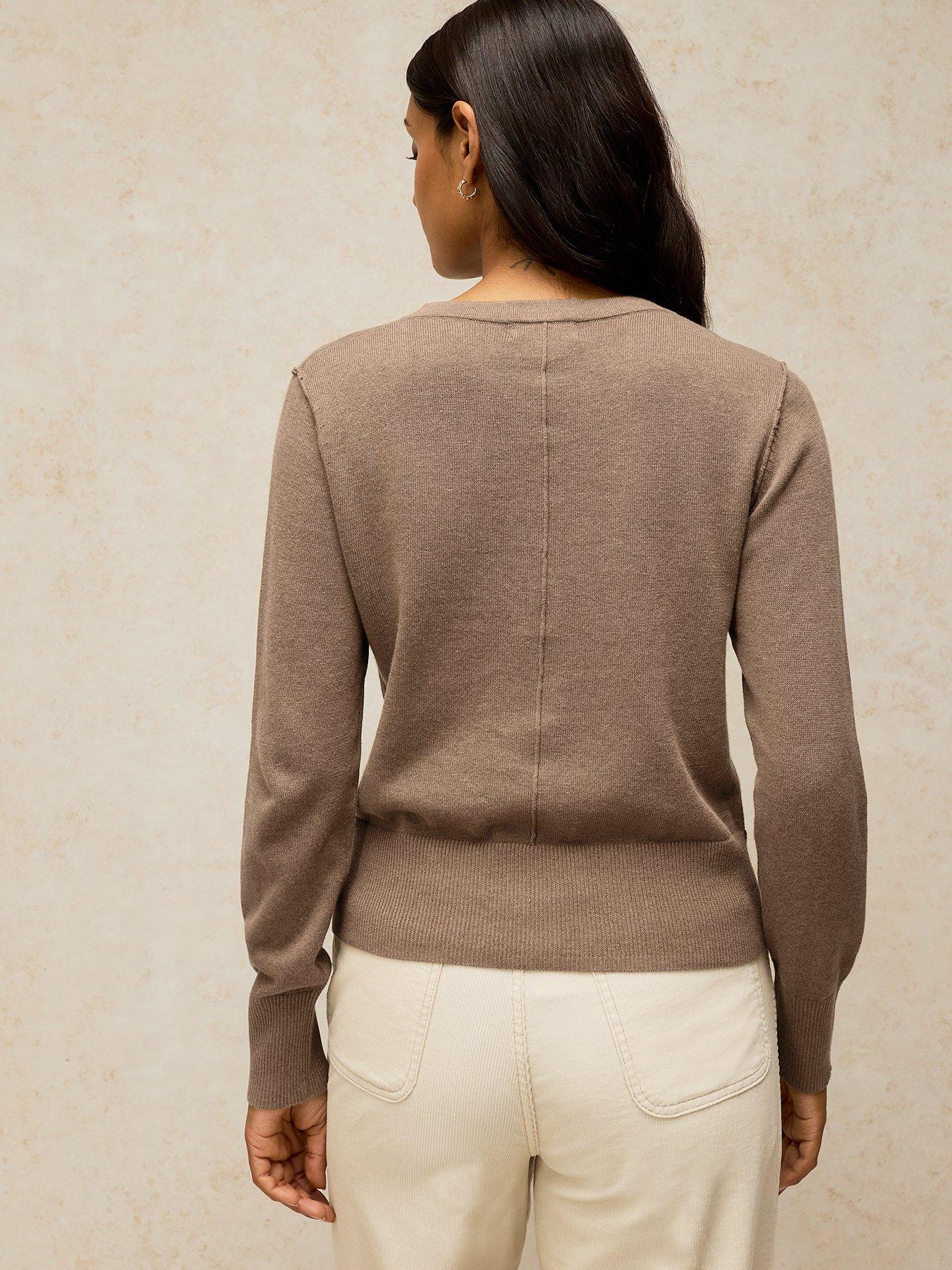 Image 2 of 5 of White Stuff Lois Crew Neck Cardigan - Beige