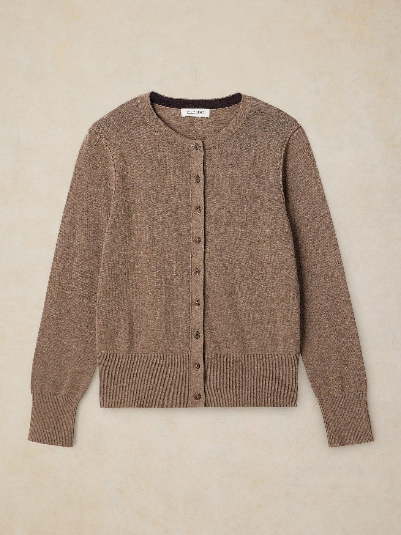 Image 5 of 5 of White Stuff Lois Crew Neck Cardigan - Beige