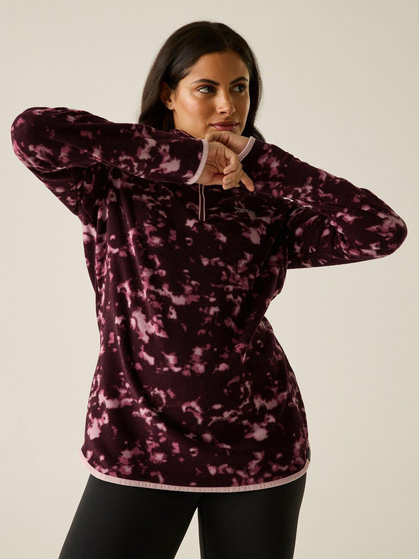 Regatta Ladies Margot 1/4 Zip Fleece-fig Brushstroke Print.