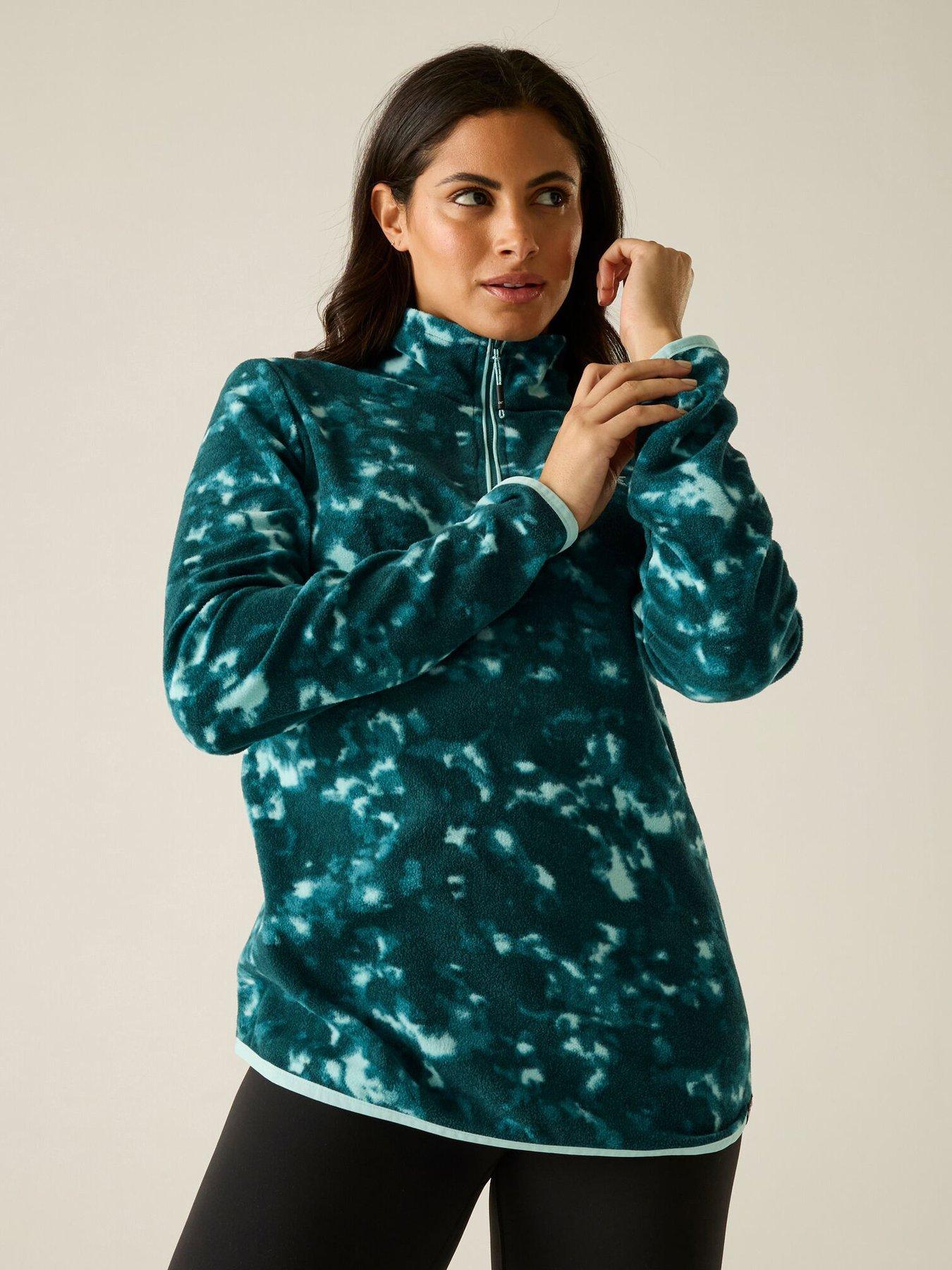 Regatta Ladies Margot 1/4 Zip Fleece-mediterranea Brushstroke Print.