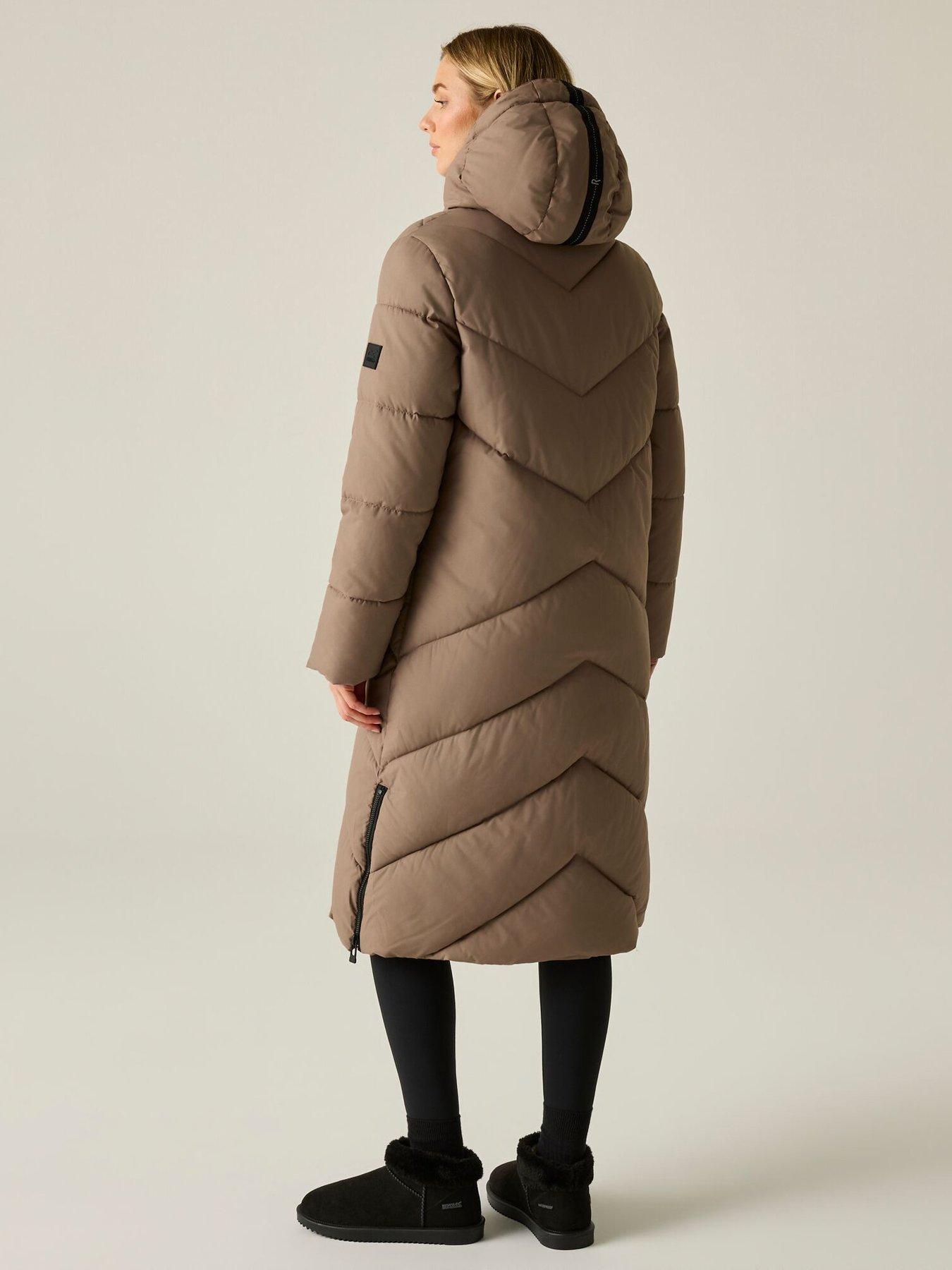 Image 2 of 7 of Regatta Womens Merida Water-Repellent Hooded Longline Jacket - Brown