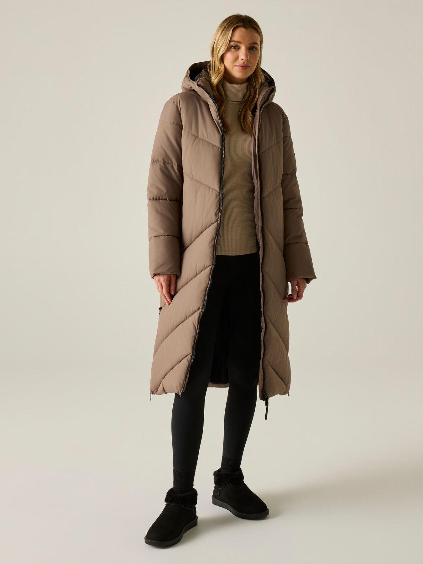 Image 3 of 7 of Regatta Womens Merida Water-Repellent Hooded Longline Jacket - Brown