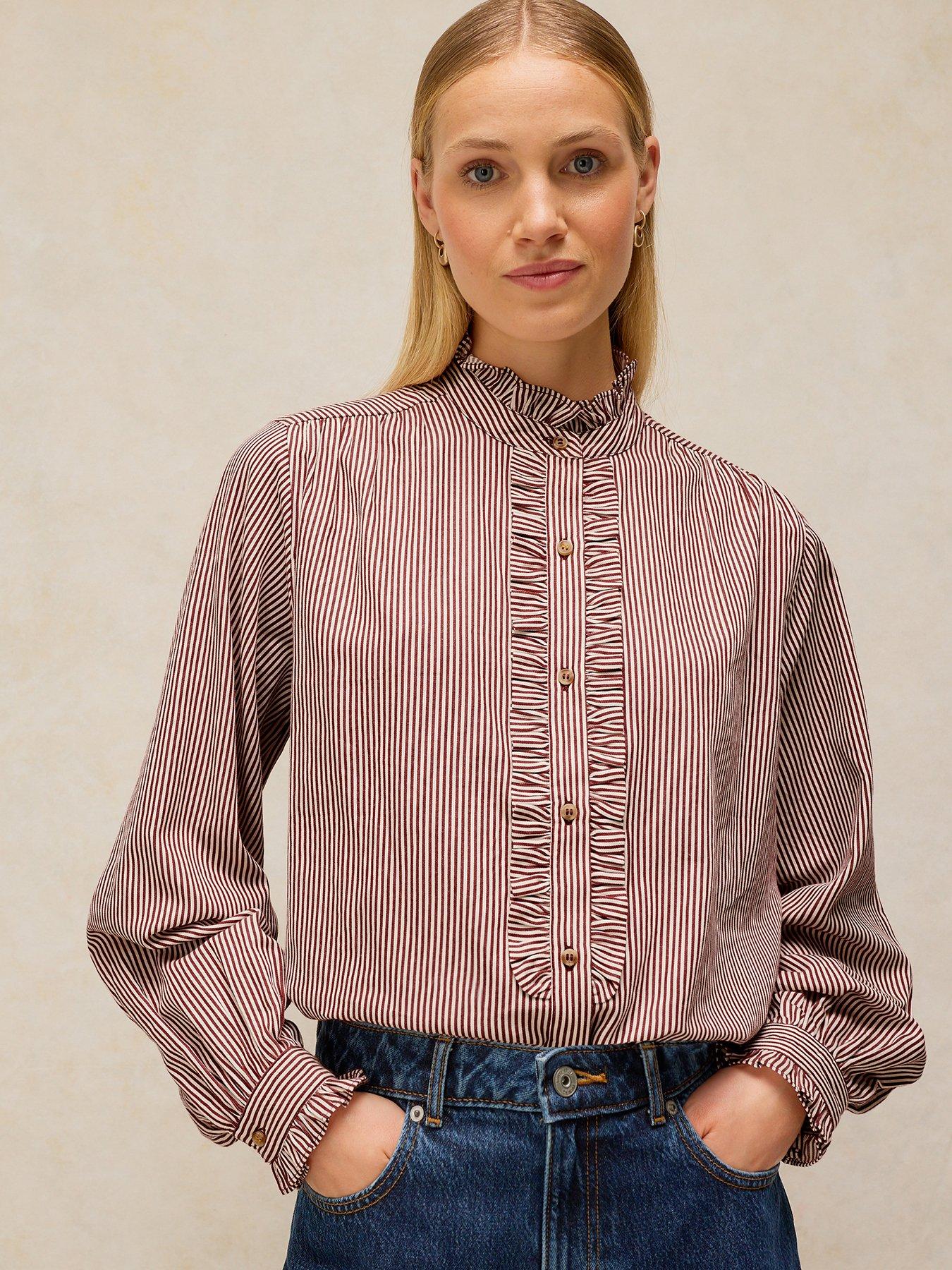 Image 1 of 5 of White Stuff Frill Neck Shirt