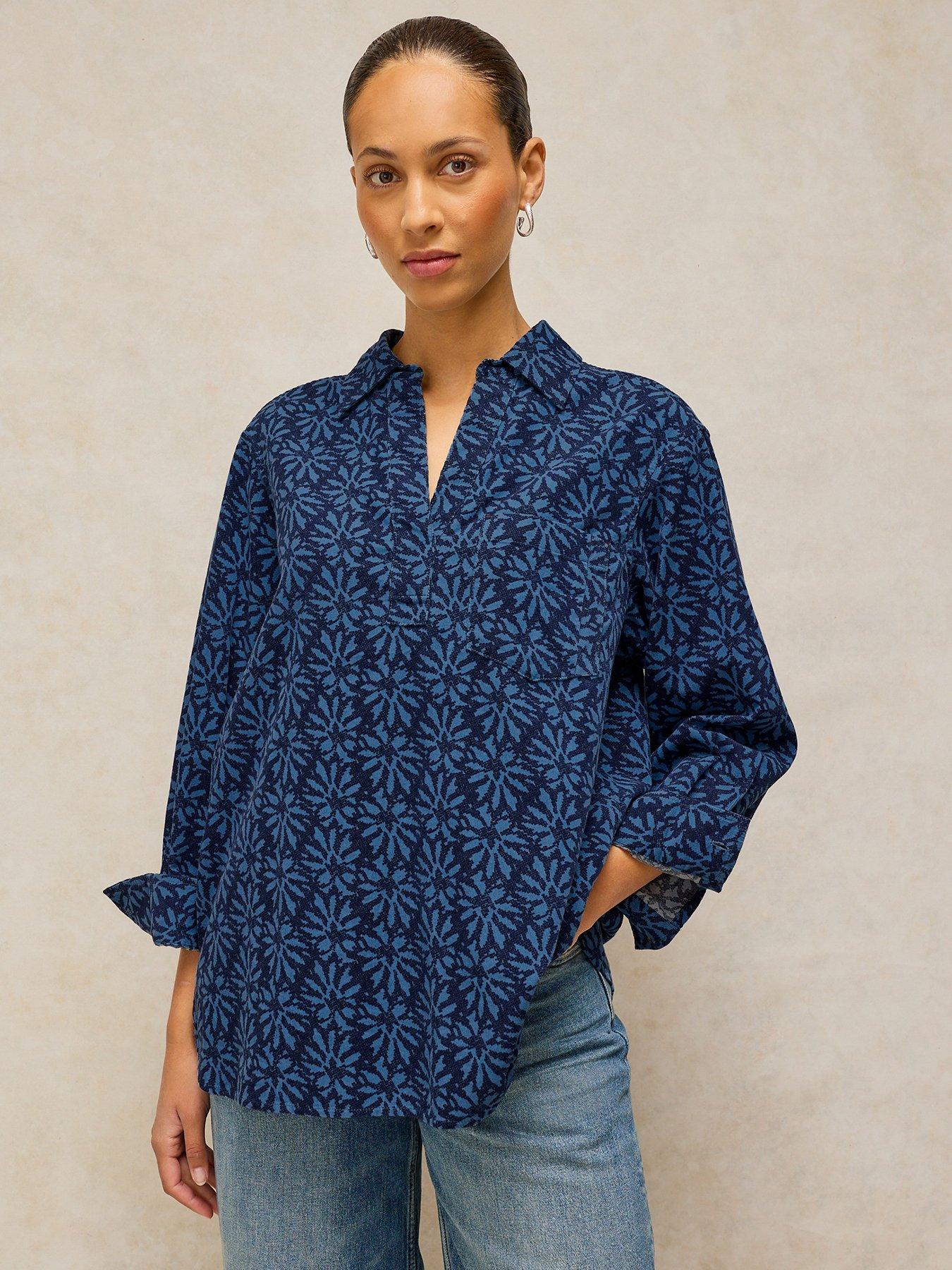 Image 1 of 5 of White Stuff Sage Longline Cord Tunic