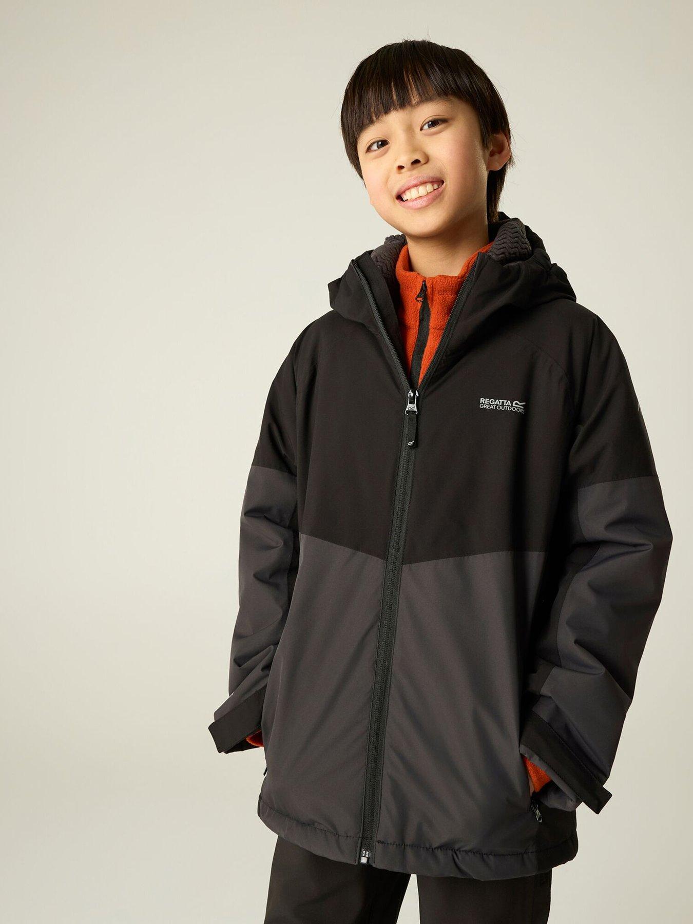 Image 1 of 7 of Regatta Kids Hillain Warm Lined Waterproof Insulated Jacket -black/ash
