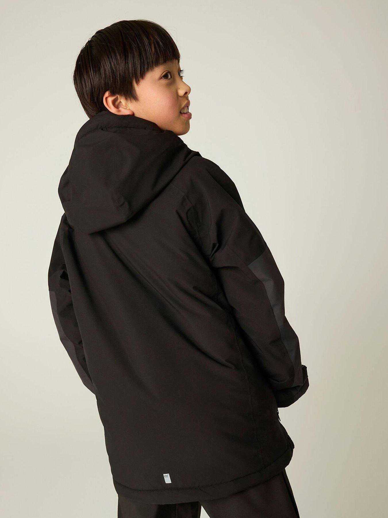 Image 2 of 7 of Regatta Kids Hillain Warm Lined Waterproof Insulated Jacket -black/ash
