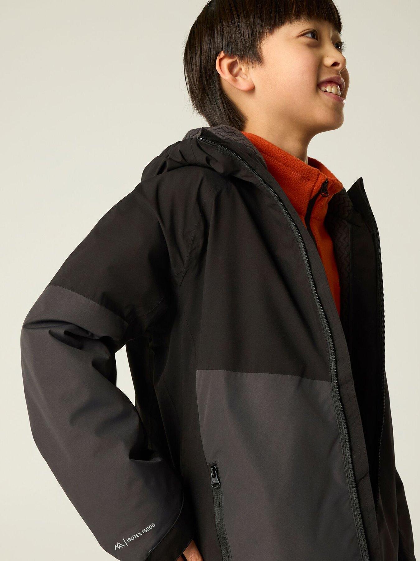 Image 4 of 7 of Regatta Kids Hillain Warm Lined Waterproof Insulated Jacket -black/ash