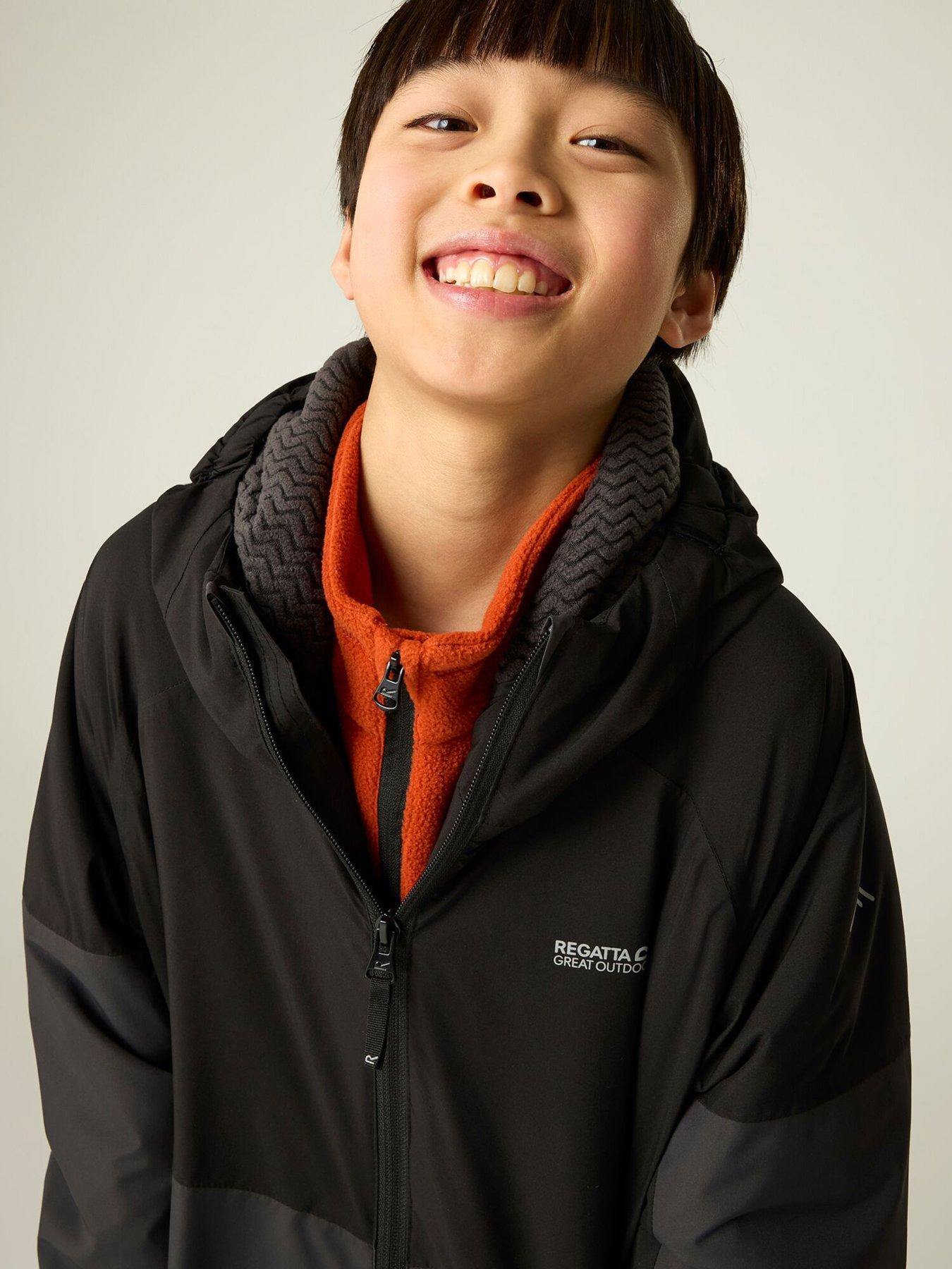 Image 6 of 7 of Regatta Kids Hillain Warm Lined Waterproof Insulated Jacket -black/ash