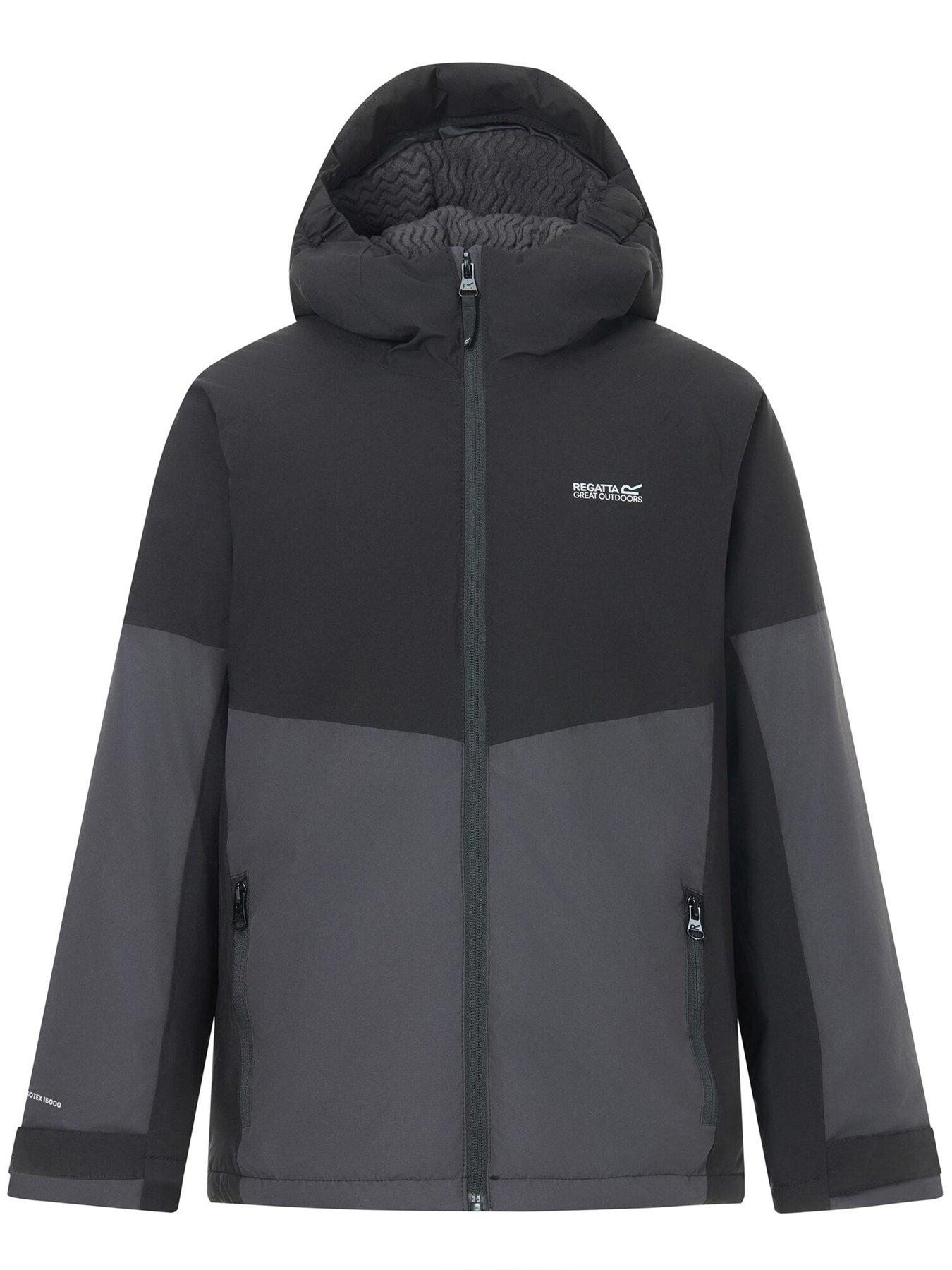 Image 7 of 7 of Regatta Kids Hillain Warm Lined Waterproof Insulated Jacket -black/ash