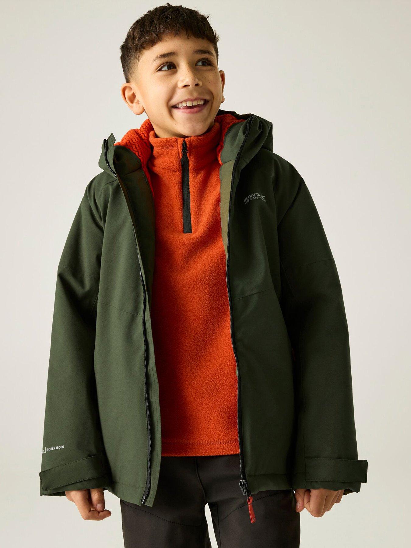 Image 1 of 7 of Regatta Kids Hillain Warm Lined Waterproof Insulated Jacket -dark Khaki(rooibos Tea)