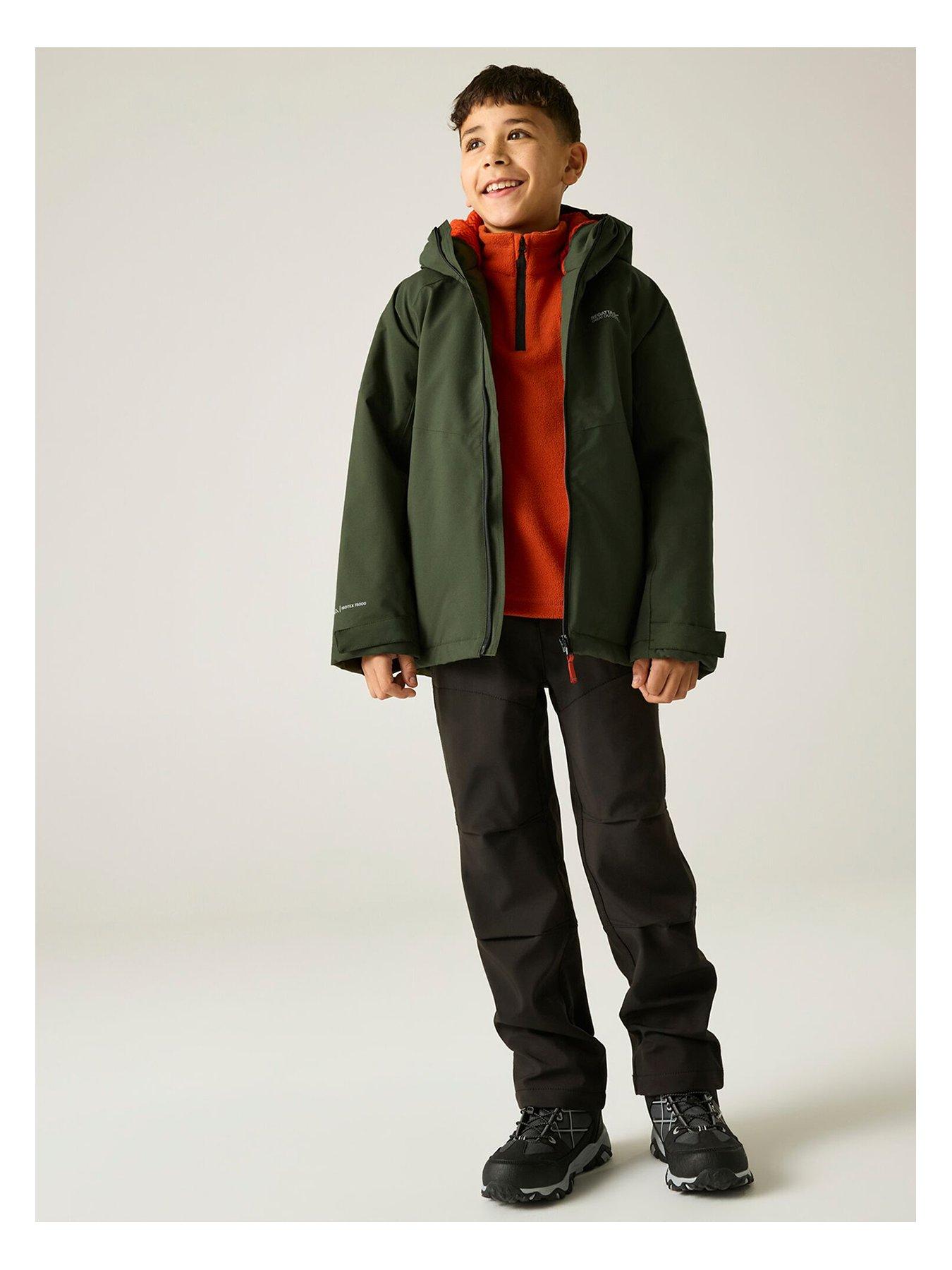 Image 3 of 7 of Regatta Kids Hillain Warm Lined Waterproof Insulated Jacket -dark Khaki(rooibos Tea)