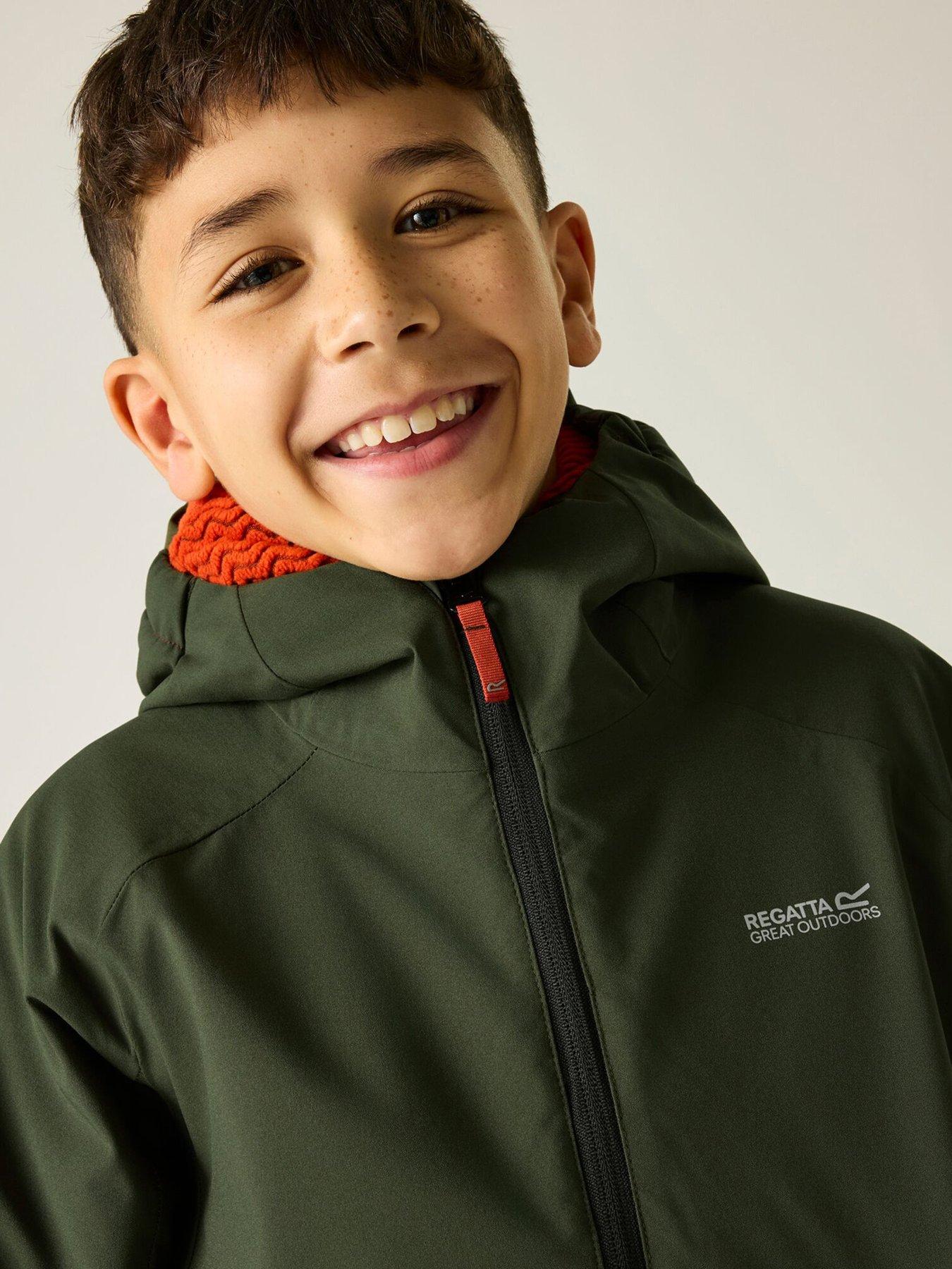 Image 4 of 7 of Regatta Kids Hillain Warm Lined Waterproof Insulated Jacket -dark Khaki(rooibos Tea)