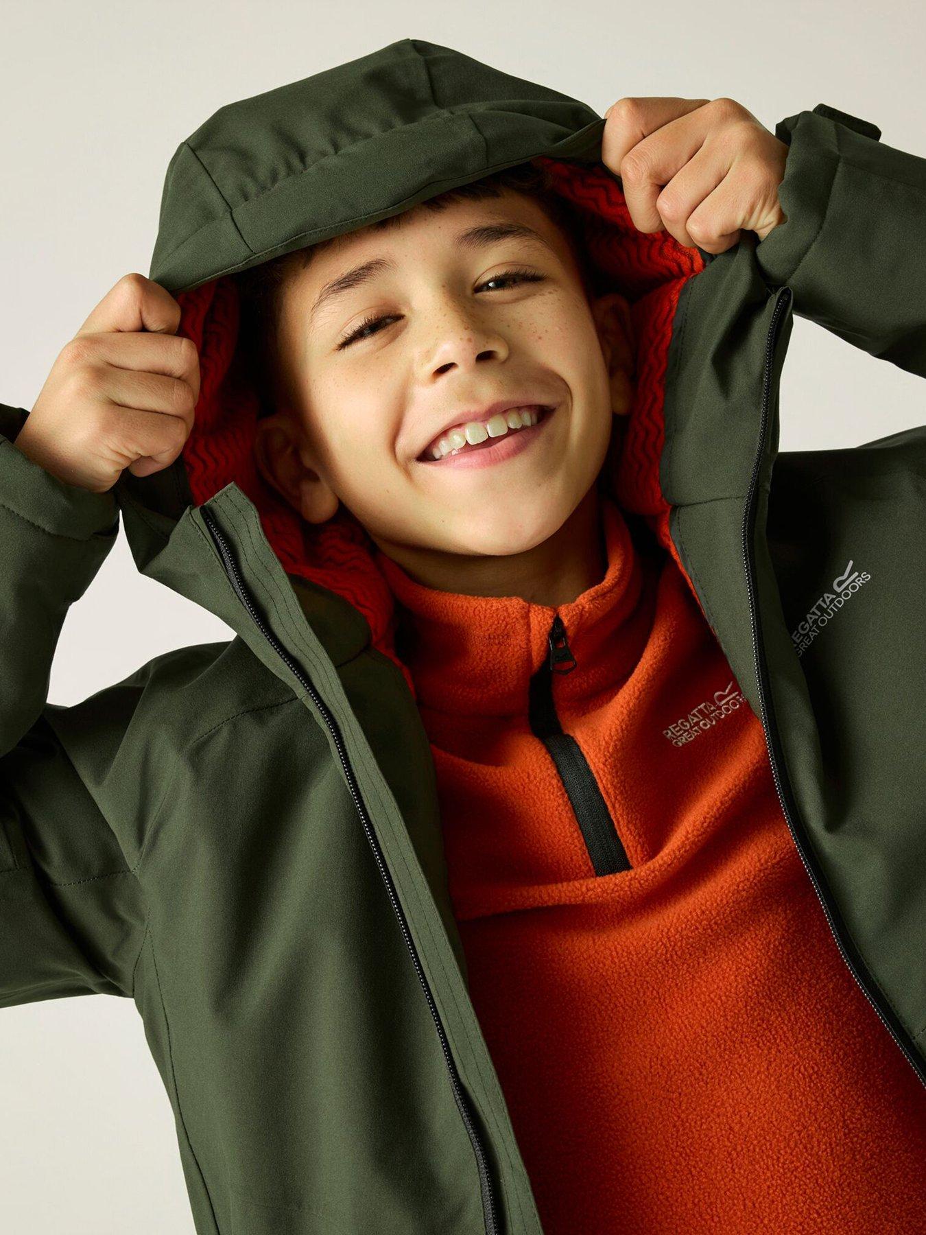 Image 6 of 7 of Regatta Kids Hillain Warm Lined Waterproof Insulated Jacket -dark Khaki(rooibos Tea)