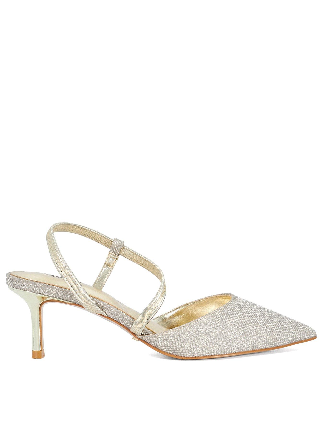 Dune London Charming Embellished Court Shoes - Gold