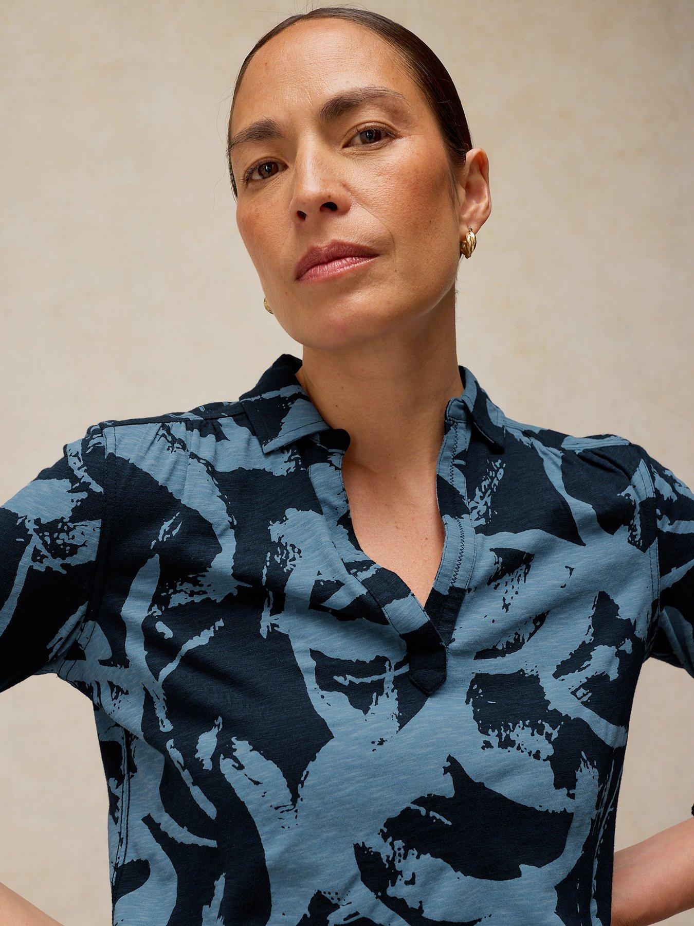 Image 4 of 6 of White Stuff Allie Jersey Shirt - Blue