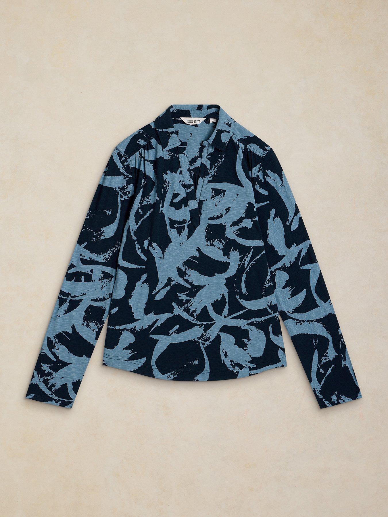 Image 5 of 6 of White Stuff Allie Jersey Shirt - Blue