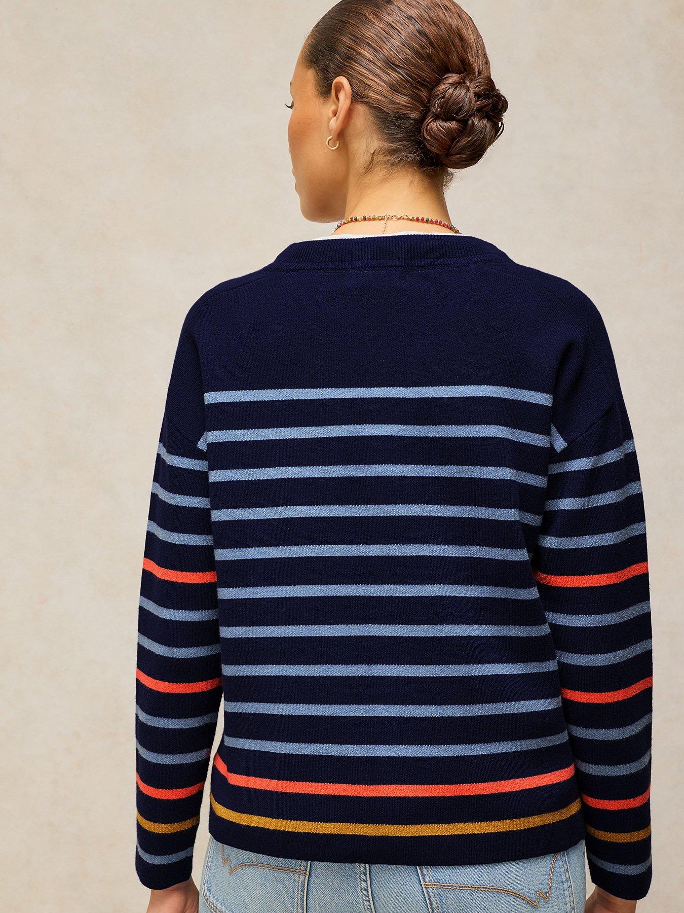 Image 2 of 5 of White Stuff Womens Carla Striped Crew Neck Jumper - Blue