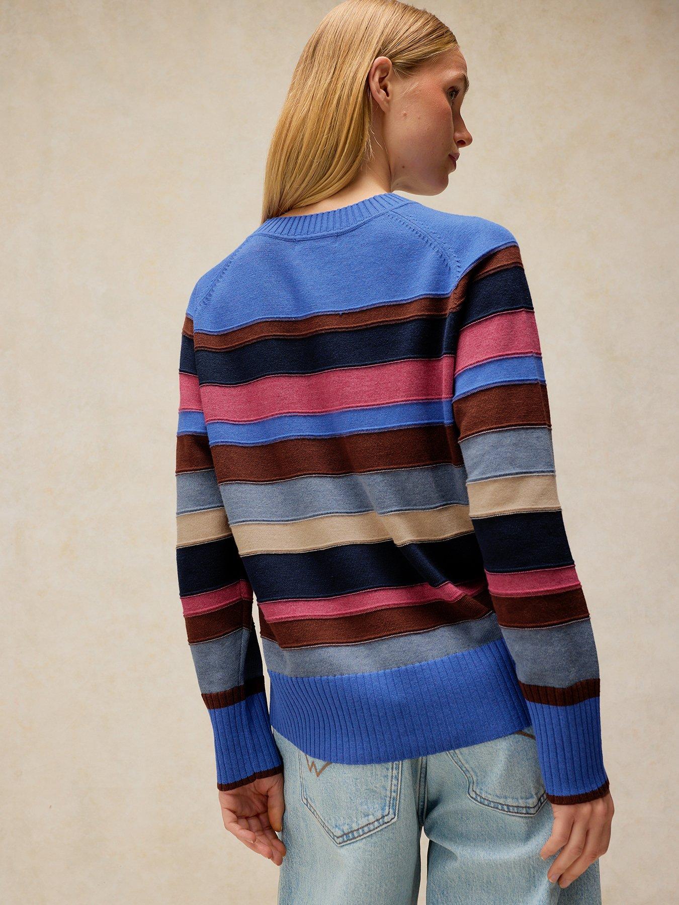 Image 2 of 6 of White Stuff Olive Stitch Stripe Jumper - Multi