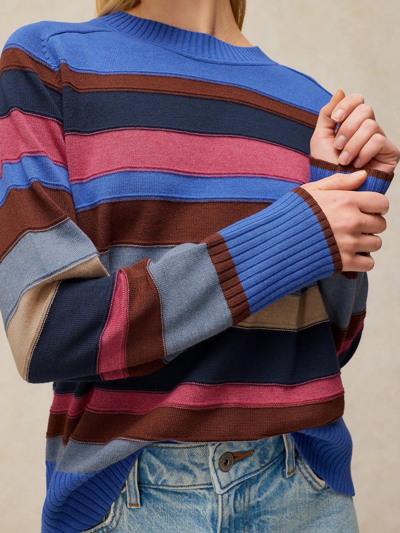 Image 4 of 6 of White Stuff Olive Stitch Stripe Jumper - Multi