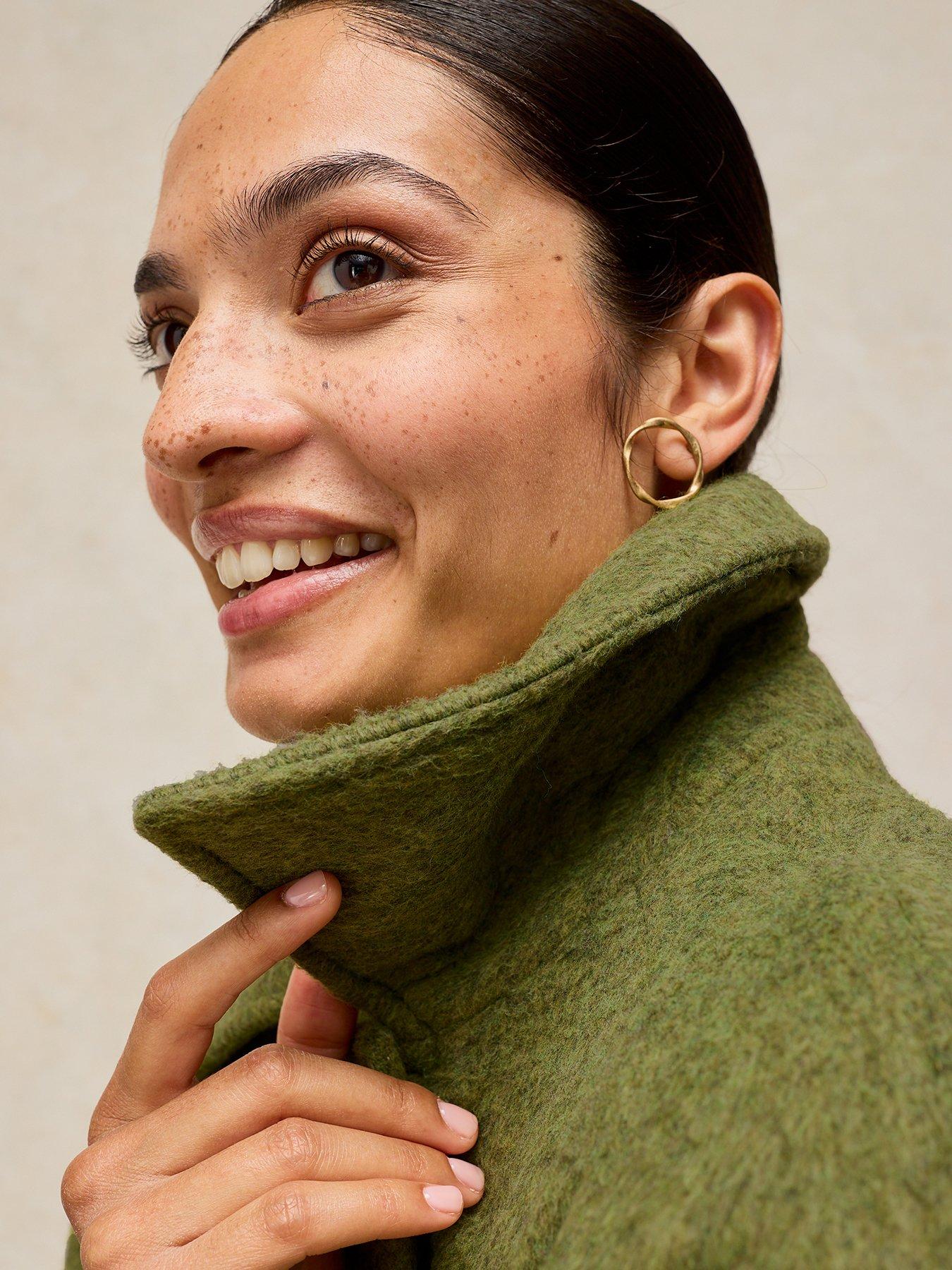 Image 4 of 6 of White Stuff Kelsey Wool Blend Longline Coat - Green