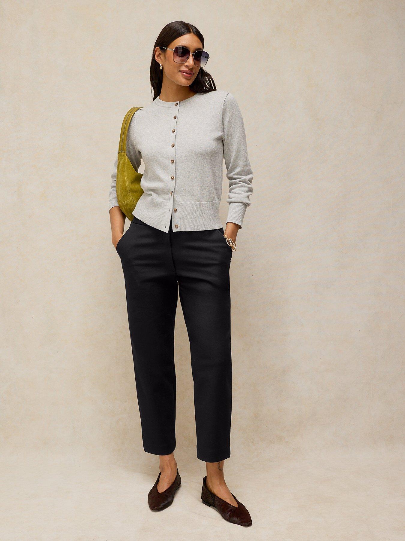 Image 3 of 6 of White Stuff Illy Crop Straight Trousers - Black