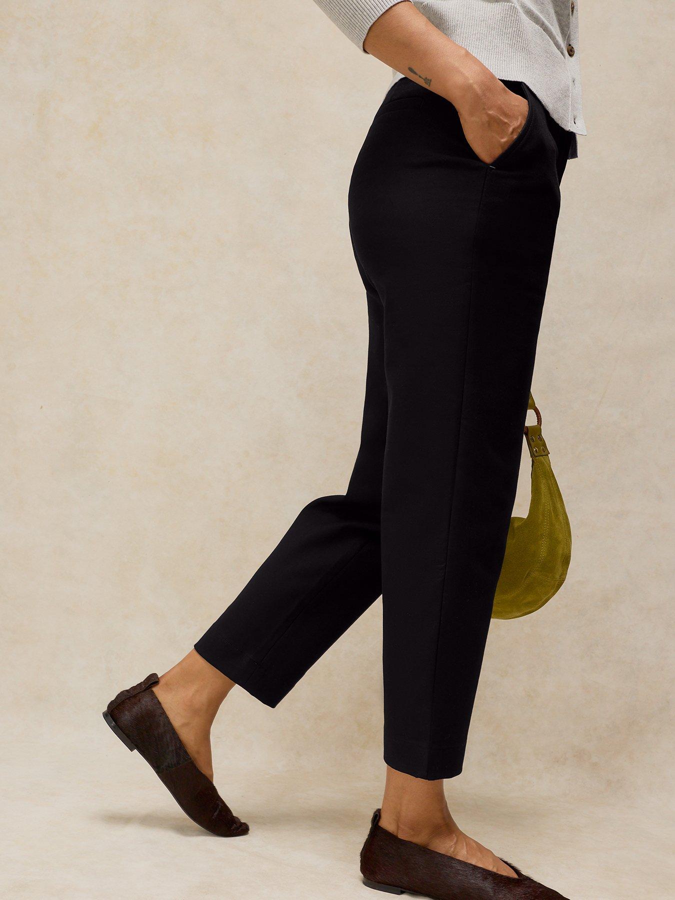 Image 4 of 6 of White Stuff Illy Crop Straight Trousers - Black