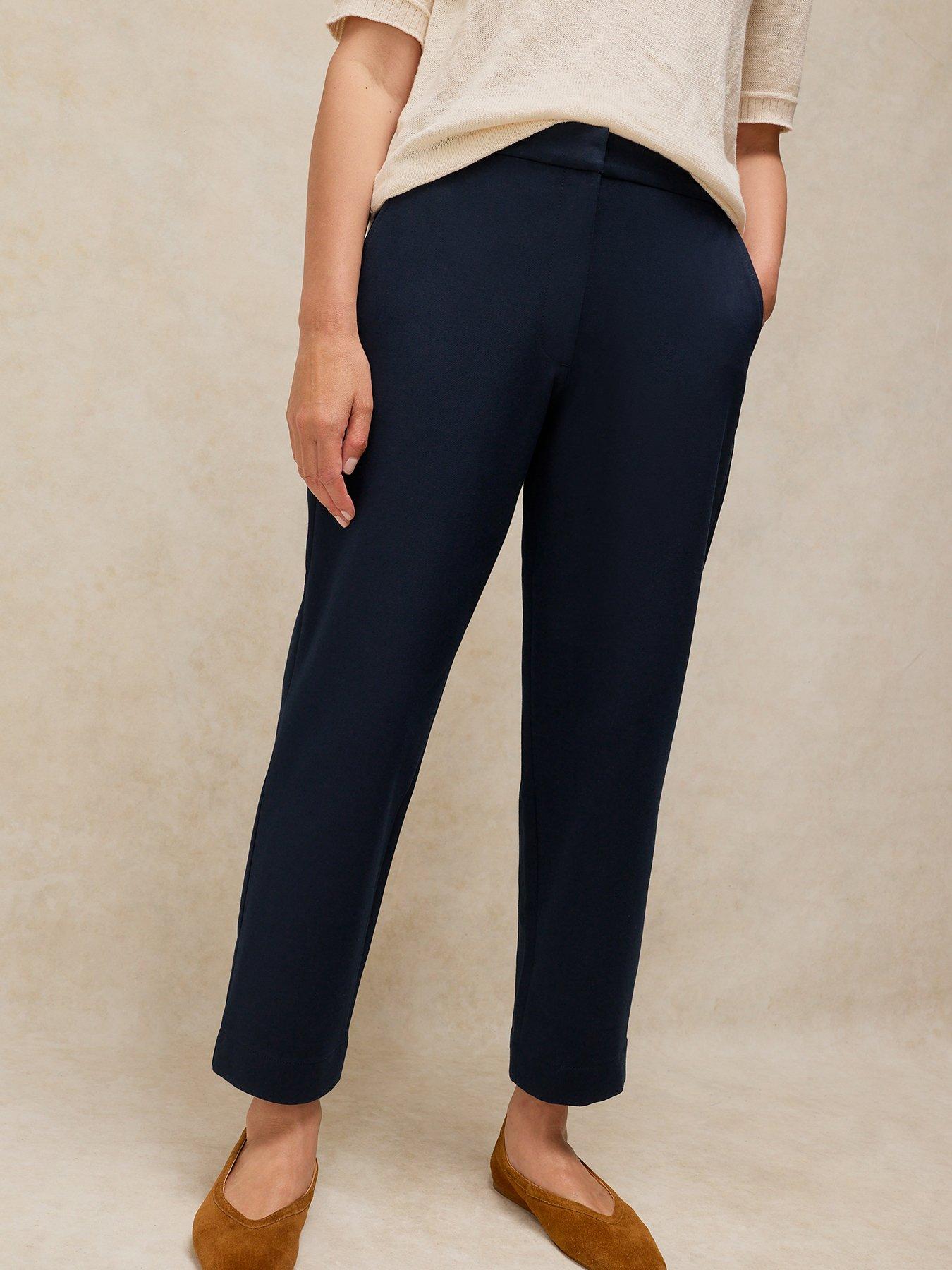 Image 1 of 6 of White Stuff Illy Crop Straight Trousers - Blue
