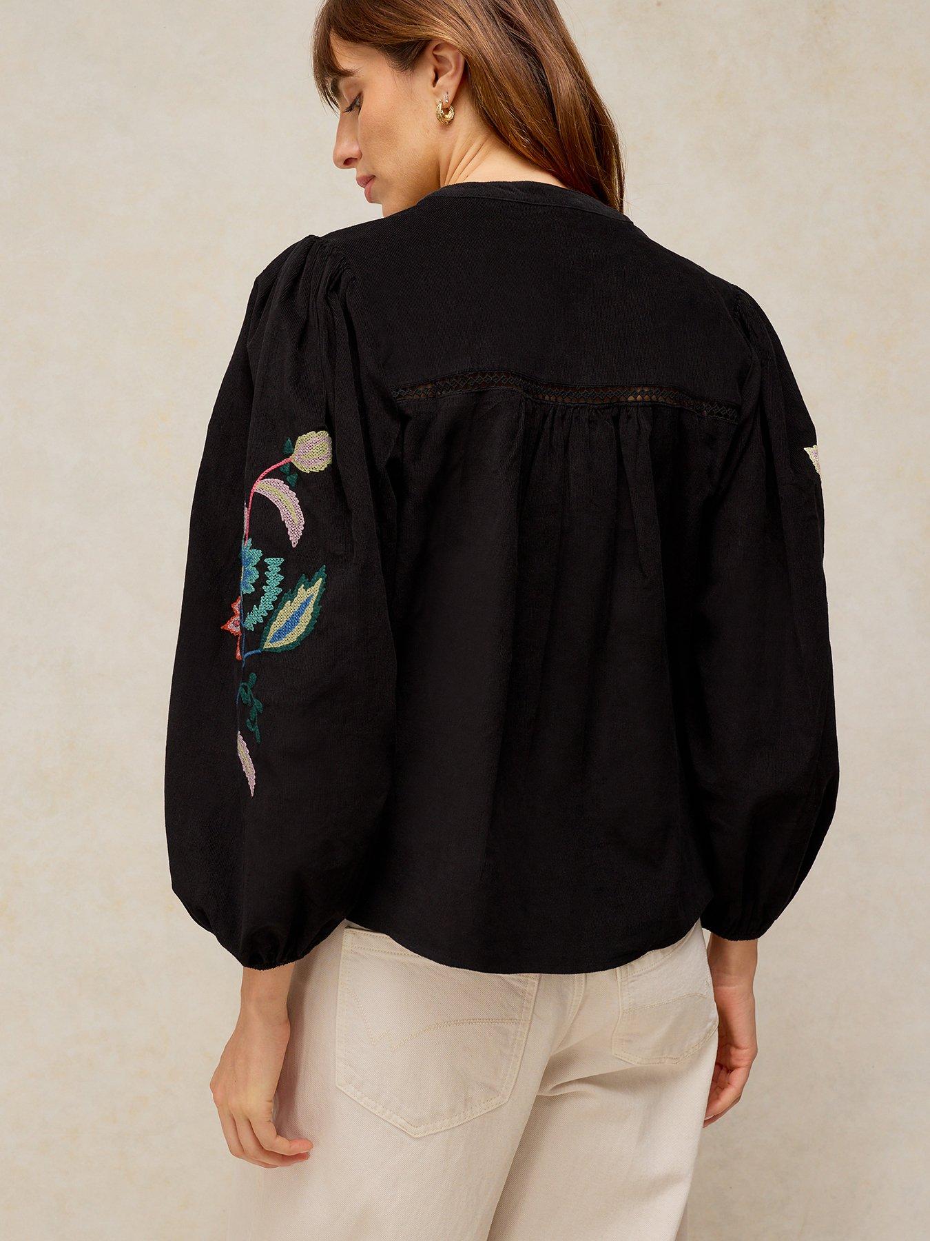 Image 2 of 5 of White Stuff Wren Embroidered Cord Top