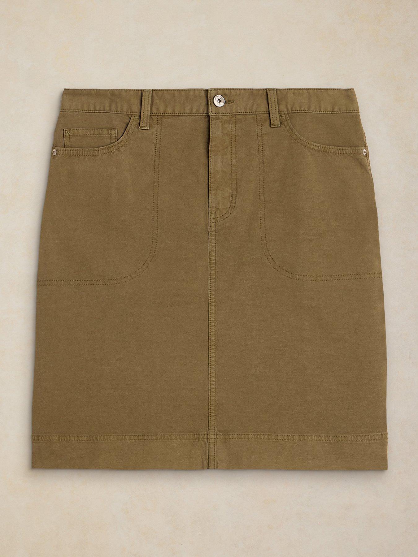 Image 5 of 6 of White Stuff Tia Chino Midi Skirt - Green