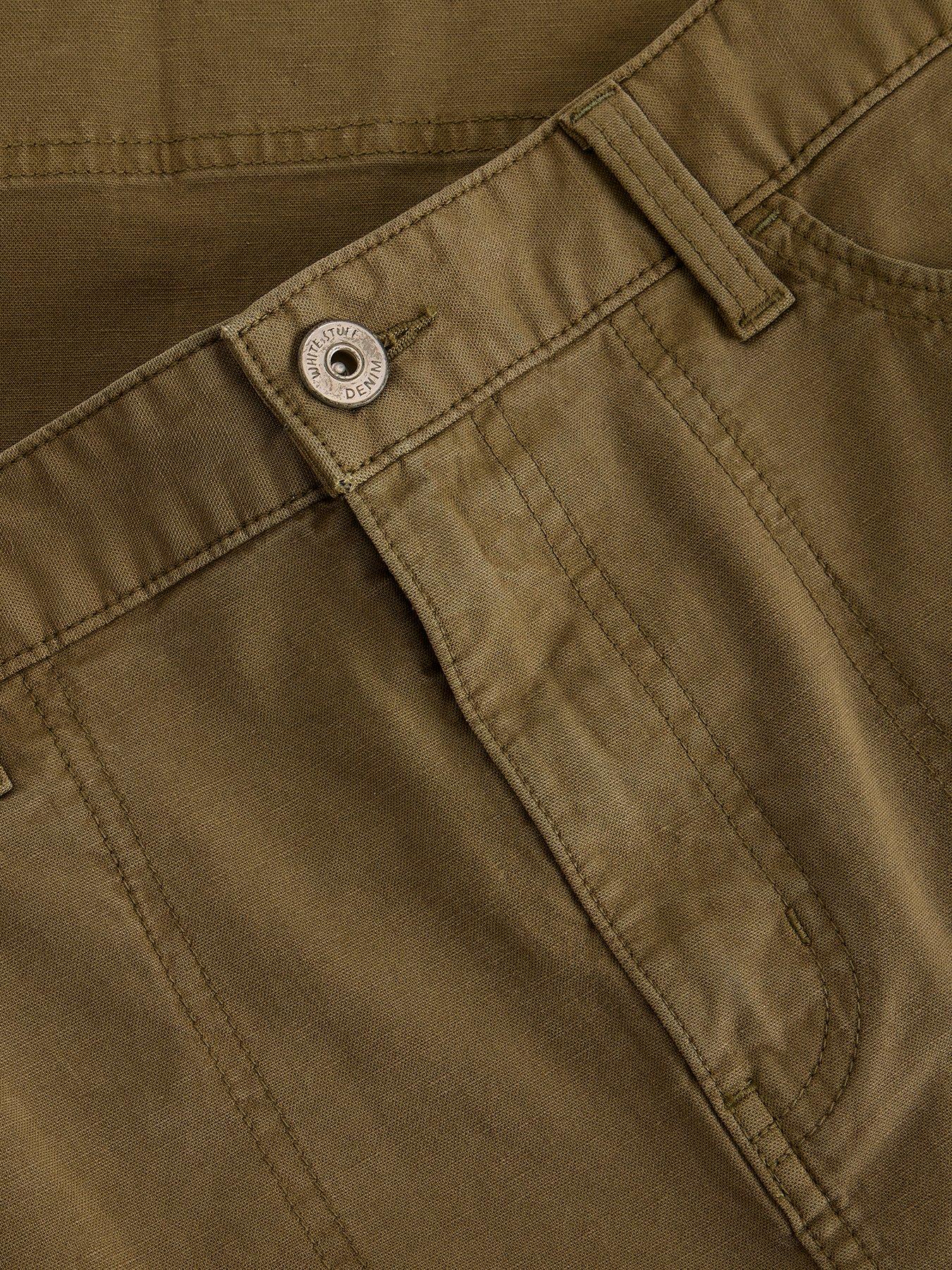 Image 6 of 6 of White Stuff Tia Chino Midi Skirt - Green
