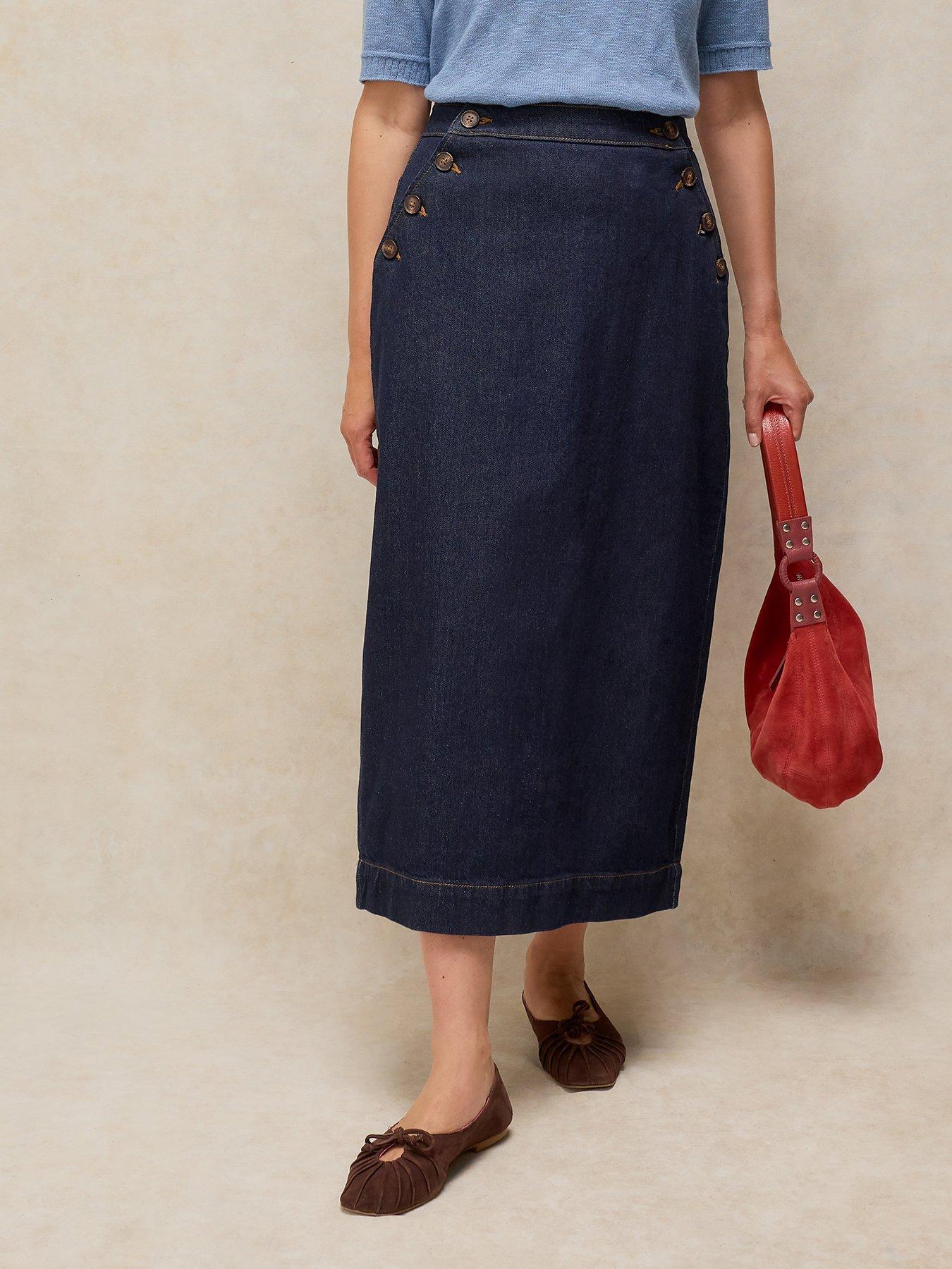 White Stuff Reese Denim Maxi Skirt - Blue