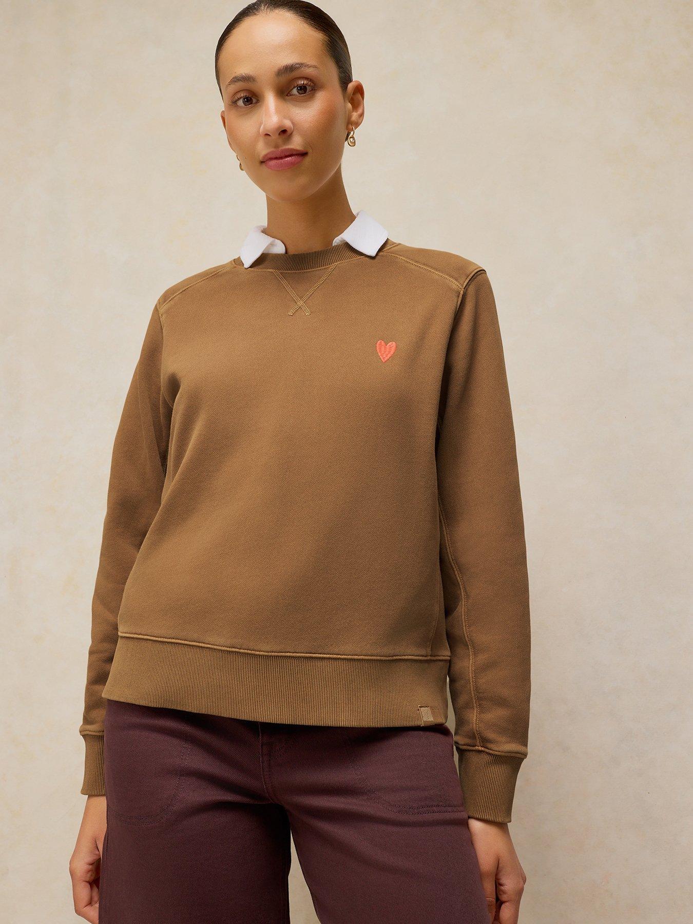 Image 1 of 6 of White Stuff Daydreamer Crew Neck Sweatshirt - Brown