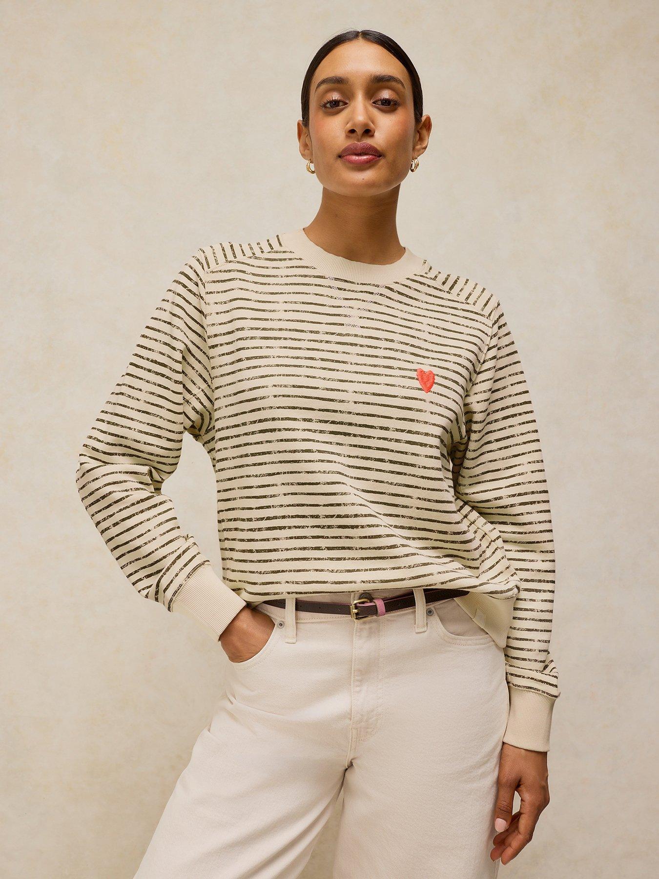 White Stuff Daydreamer Striped Sweatshirt - Cream